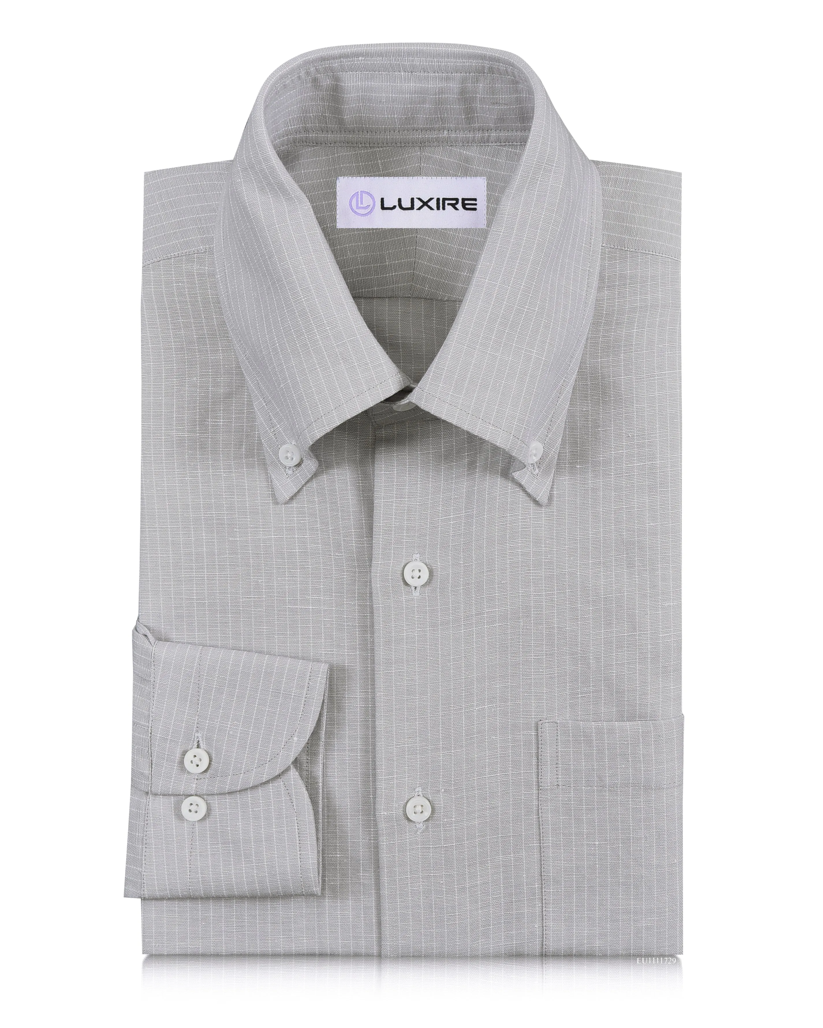 Friend Vibe Cotton Linen: White Hairline Stripes On Grey