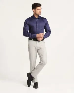 Straight B-90 Formal Grey Solid Trouser - Himalayan Stretchy Material