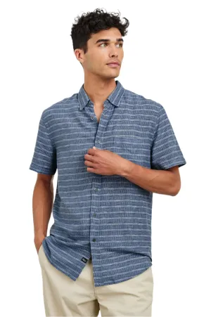 Carson SS Shirt - Homespun Blue AntimicrobialCoating