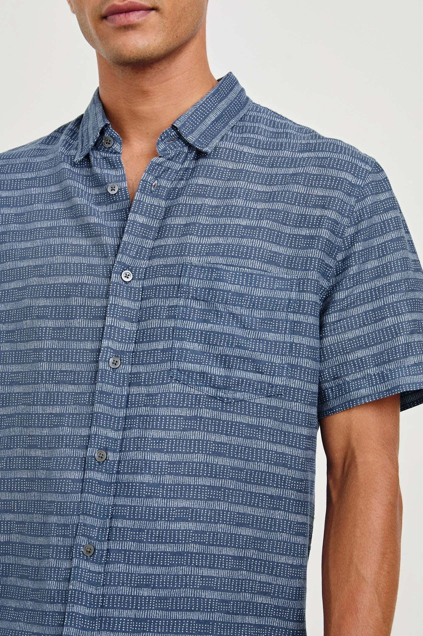 Carson SS Shirt - Homespun Blue LowBulkFabric