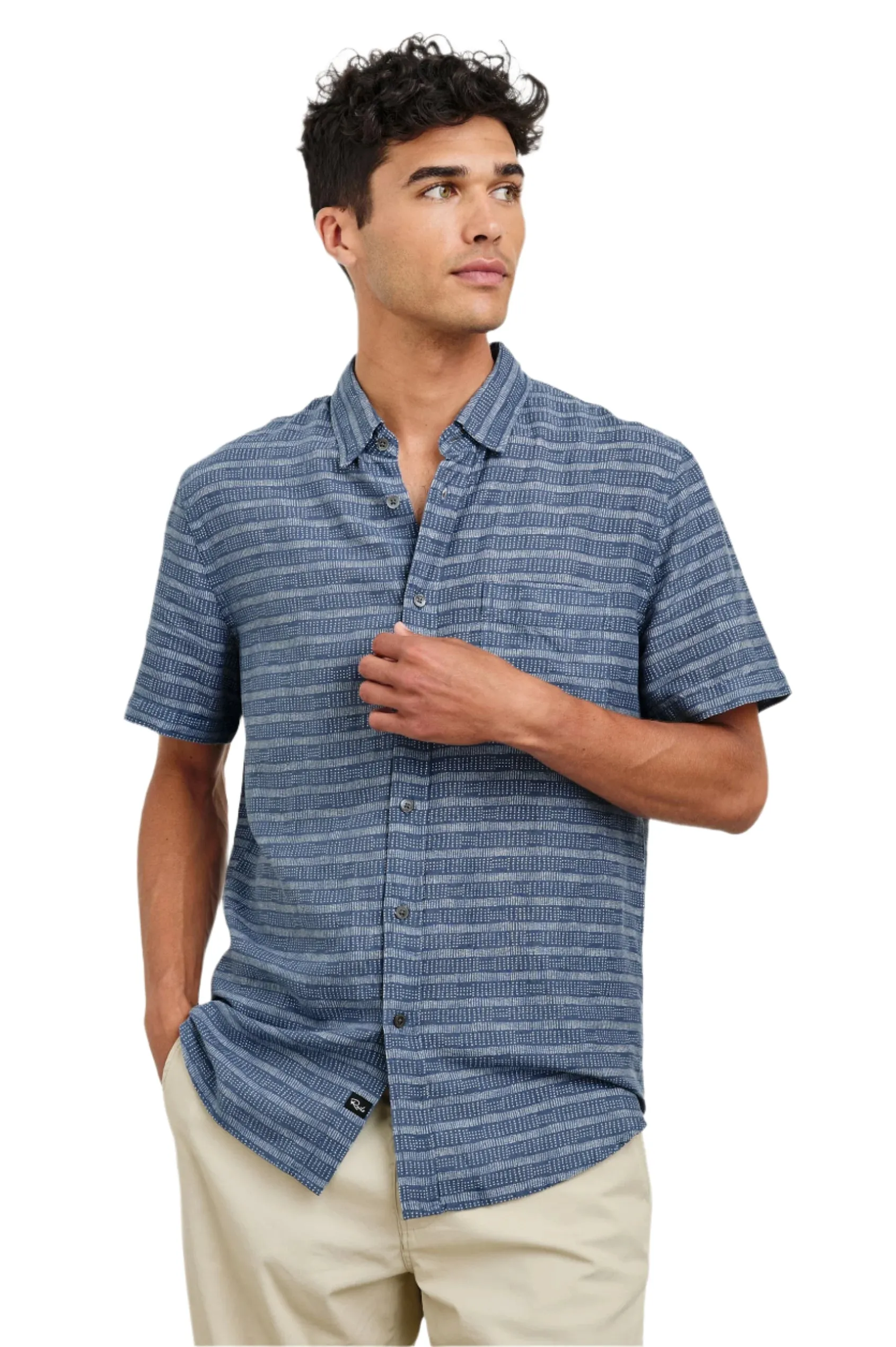 Carson SS Shirt - Homespun Blue AntimicrobialCoating