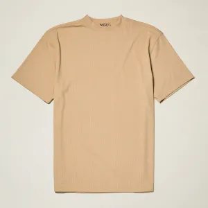 Inserch Rib Crew Neck T-Shirt T299-00084 Tan Timeless Wear Reinforced Knees