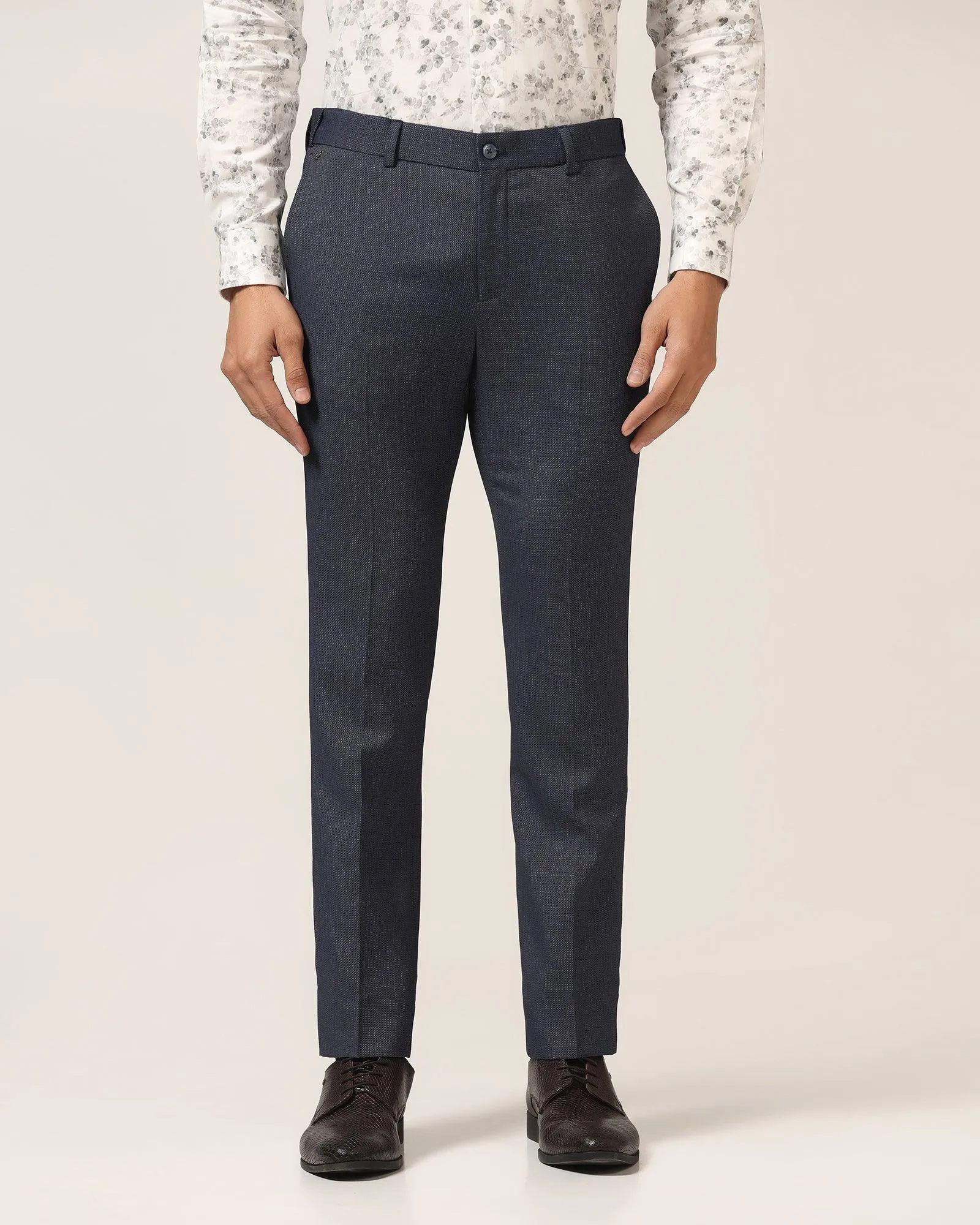 Slim Fit B-91 Formal Navy Textured Trouser - Bandit NonIrritatingSeams Multi Pocket System