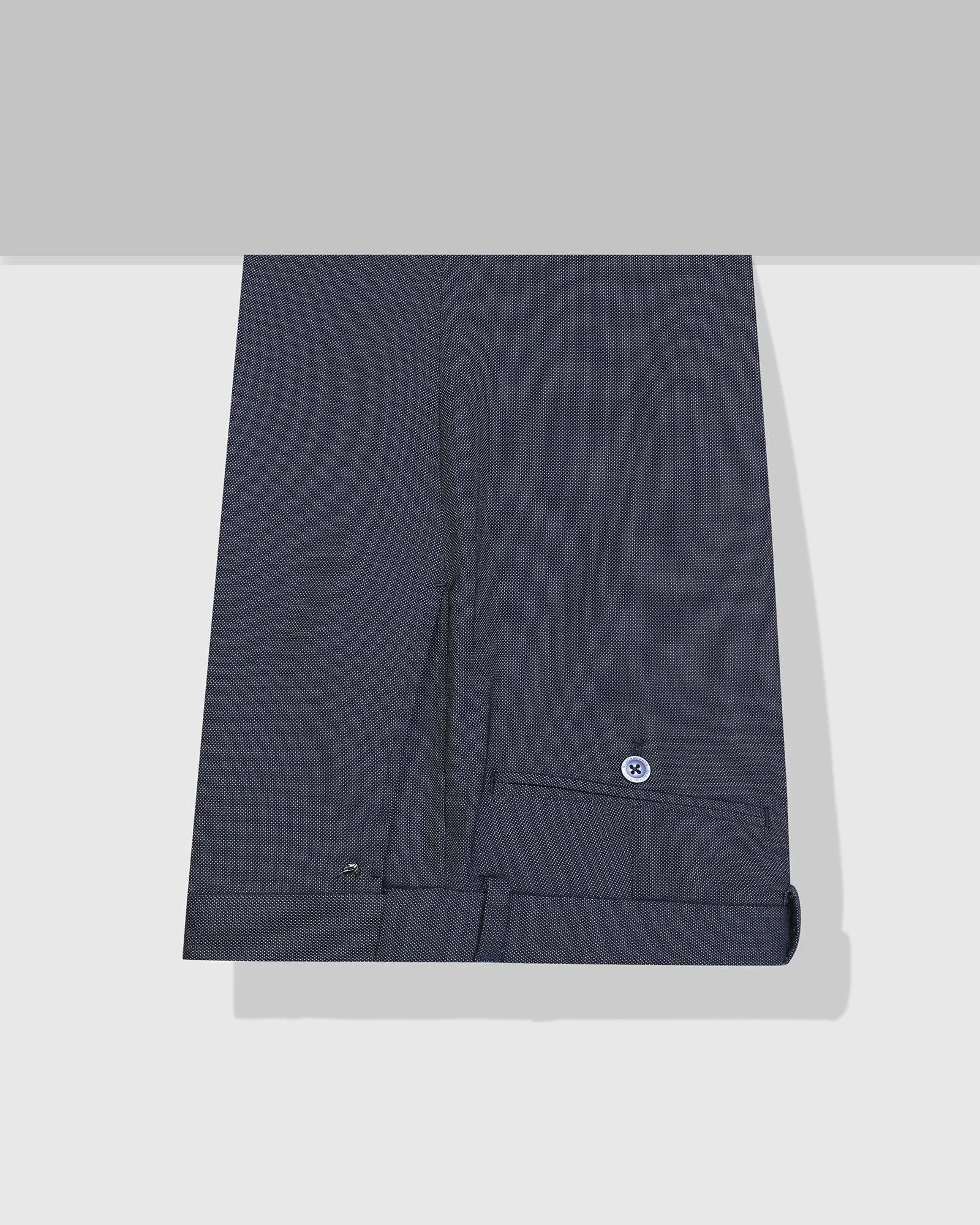 Slim Fit B-91 Formal Navy Textured Trouser - Bandit Quick Comfort Comfortable Waistband