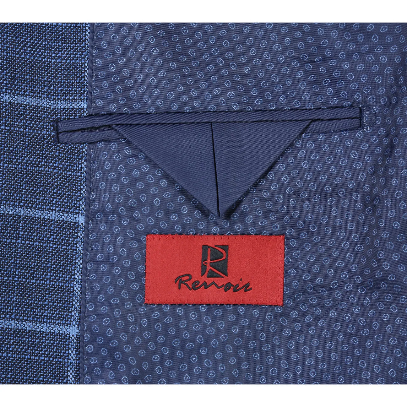 Alessandro Vitello by Renoir Classic Fit Blazer Blue 294-22 Ergonomic Shoulder Fit