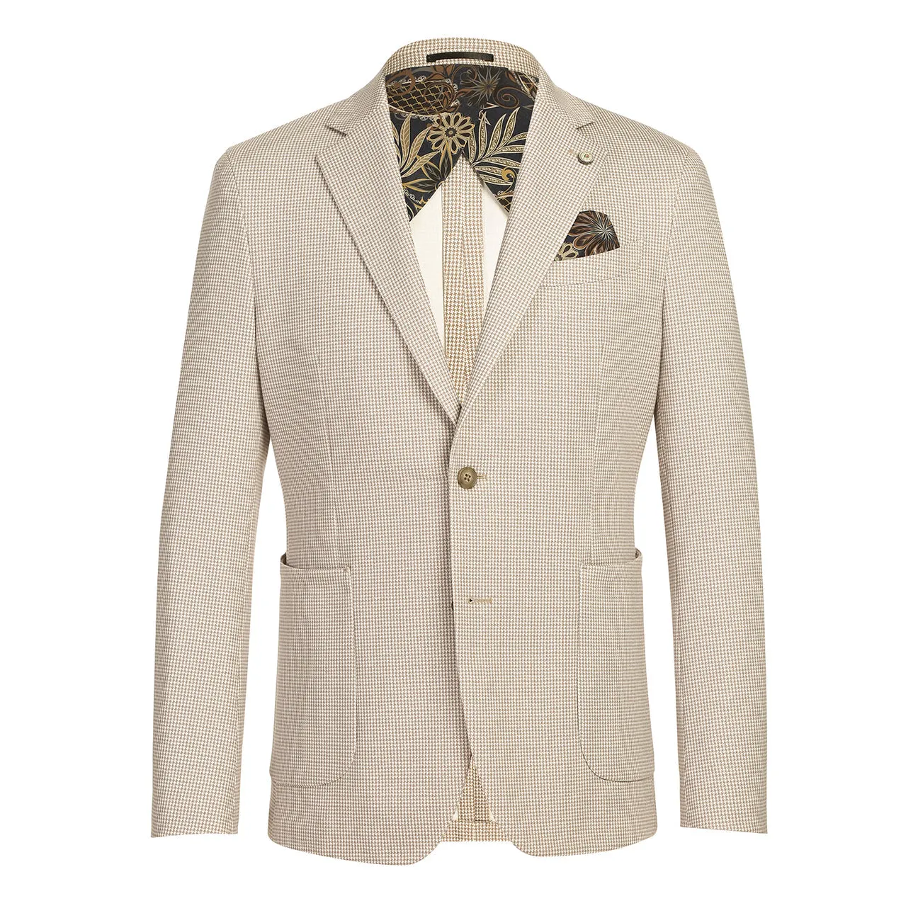 Pellagio Men's Half Canvas Blazer Beige PS25-10 Multi pockets