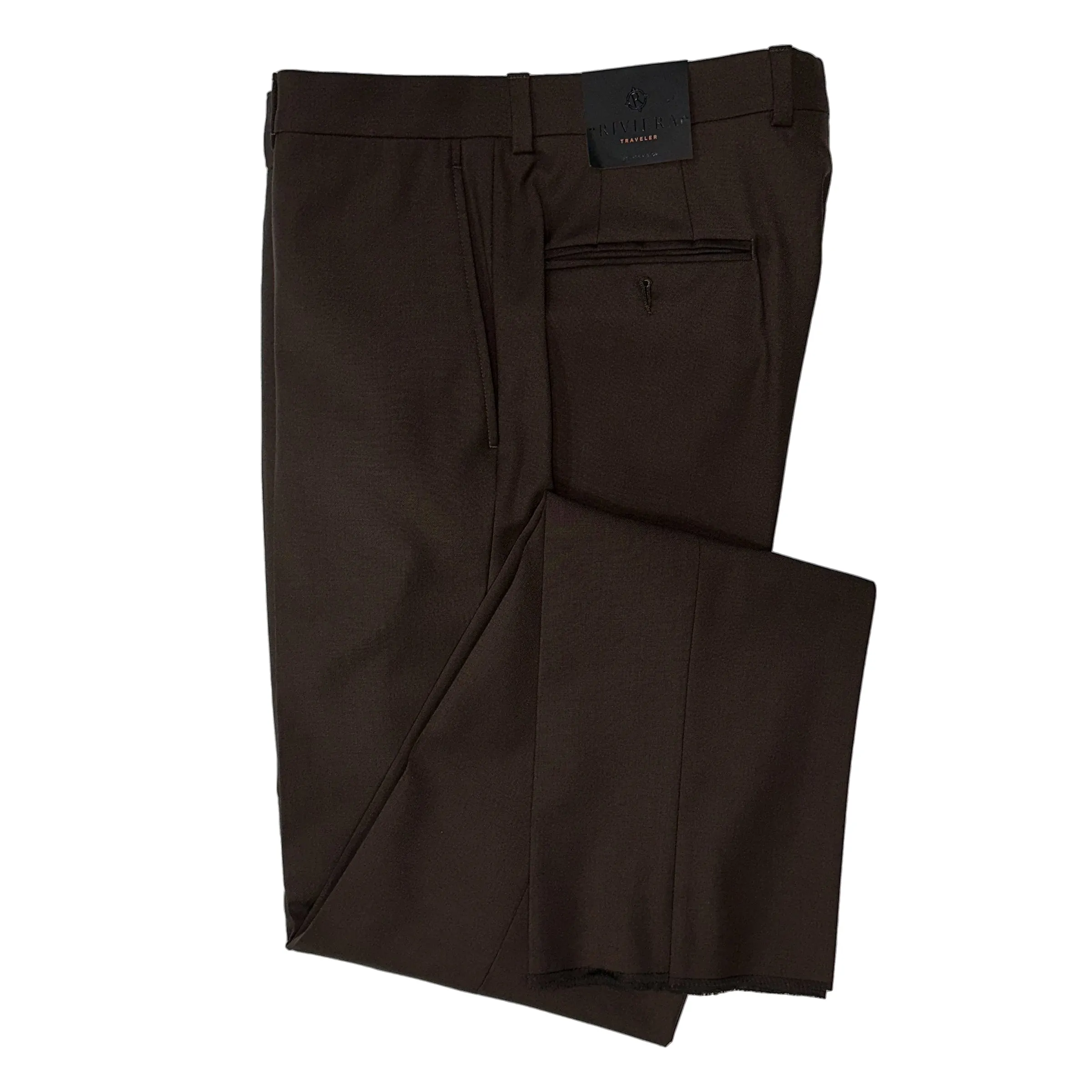DurableBartack Minimal Fit Riviera by Jack Victor- Traveler Dress Pant in Brown