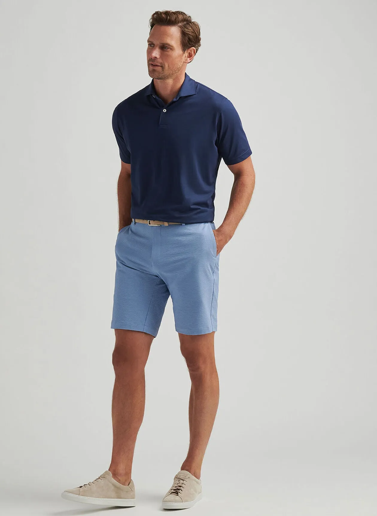 Matlock Seersucker Short - Angelite artisanal quality Sporty Stretch Fit