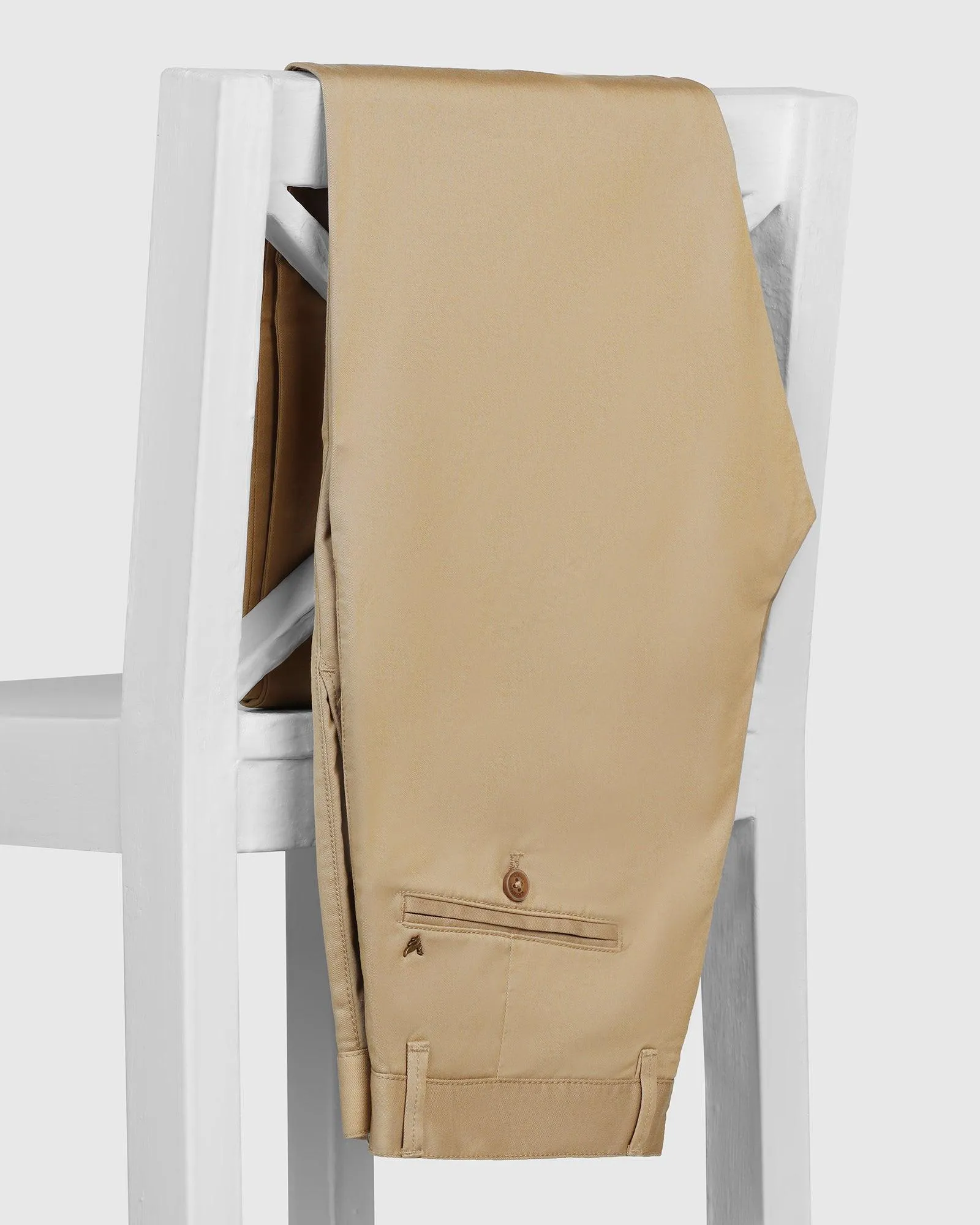 Slim Comfort B-95 Casual Beige Solid Khakis - Marico Relaxed Comfort Wear Perfectly Fit