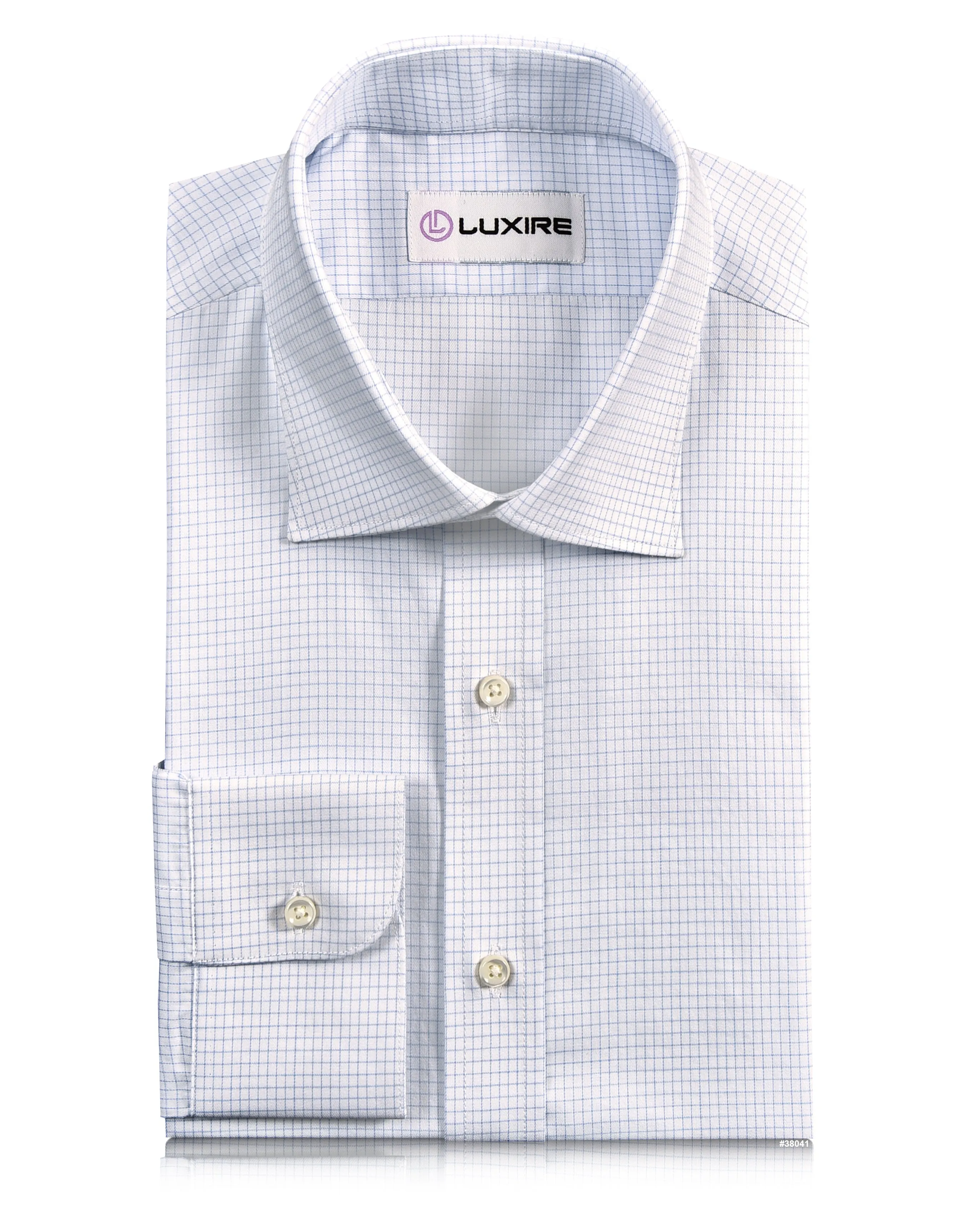 Ventilated Back Spring Break Brembana Light Blue Graph checks On white