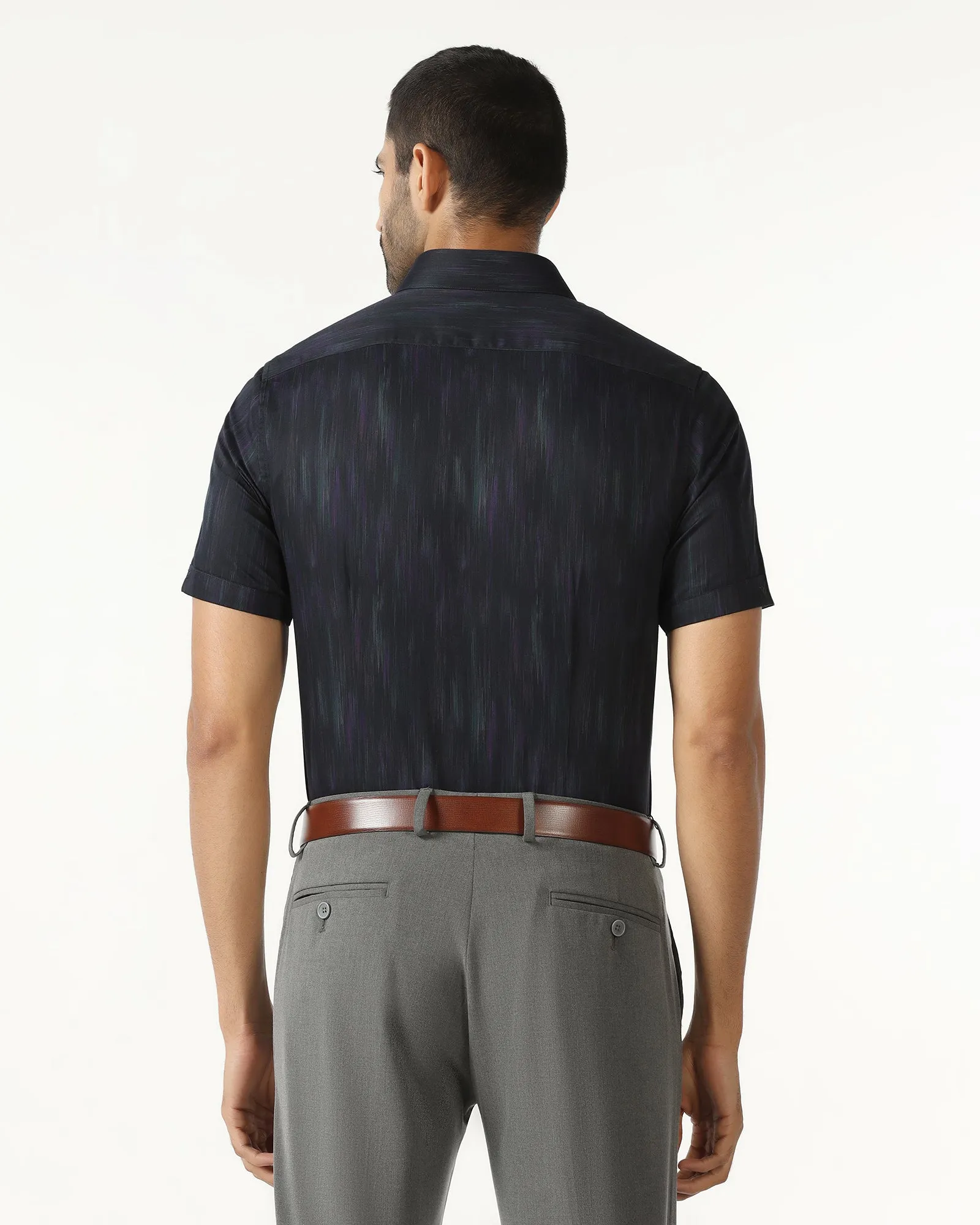 Navy Half Sleeve Printed Shirt - Siena Long Sleeve Year-Round Favorite