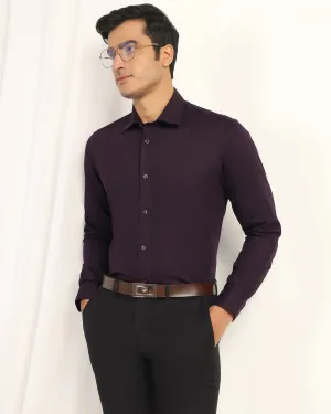 Static Dissipating Fiber Sophisticated Elegance Formal Purple Textured Shirt - Shark