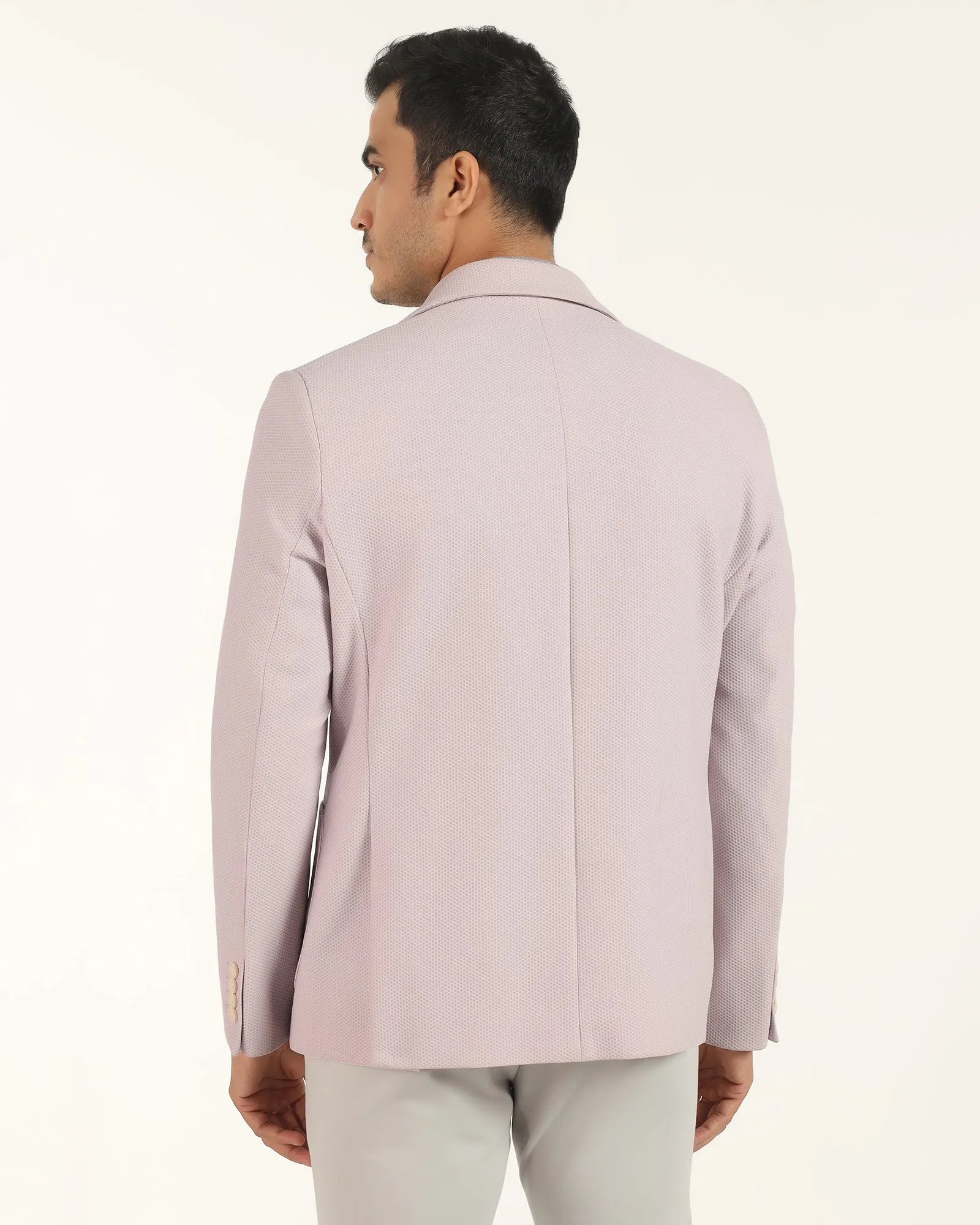 Cross Ventilation Panels TechPro Formal Light Pink Textured Blazer - Renault