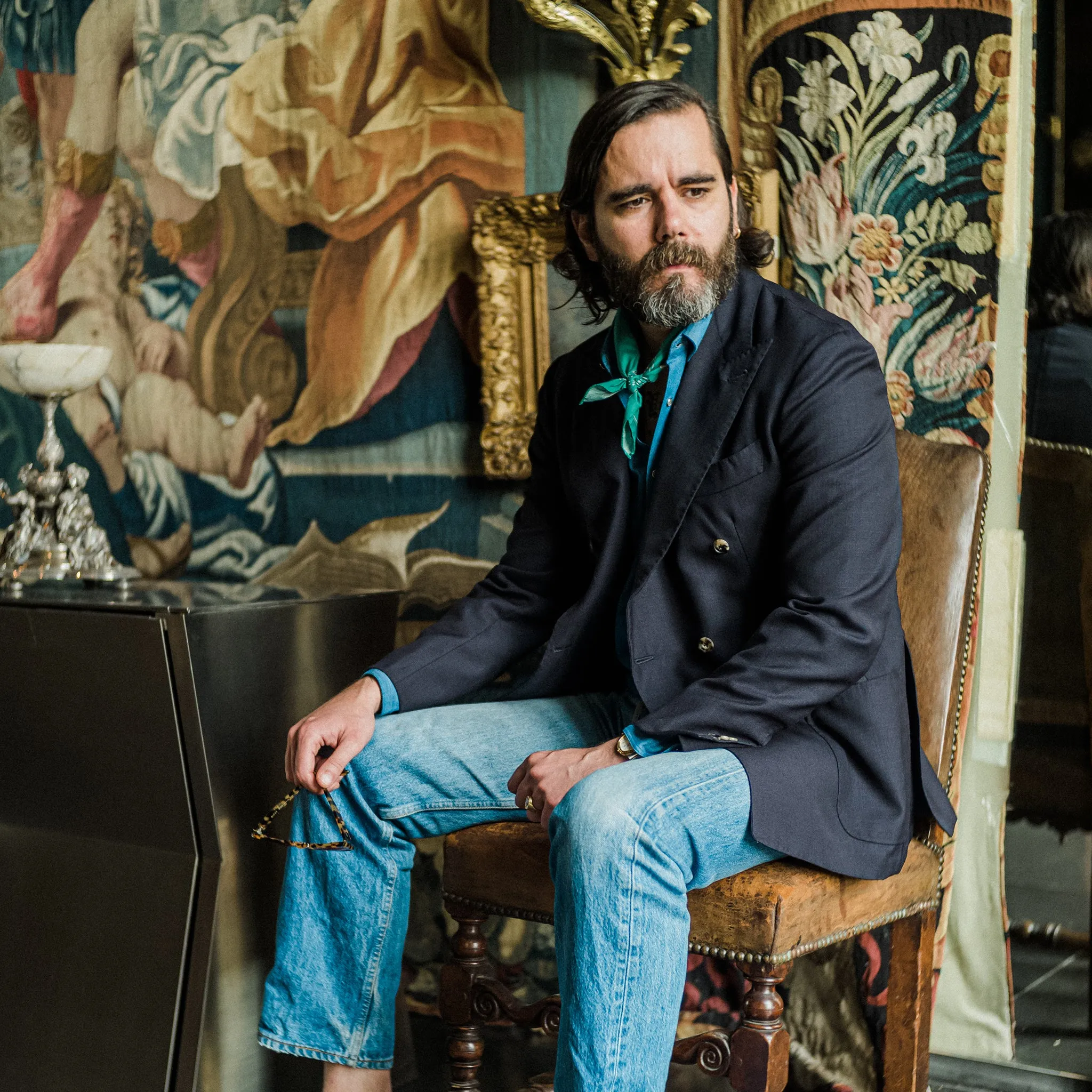 Durable Design Navy Double Breasted Waverly Blazer