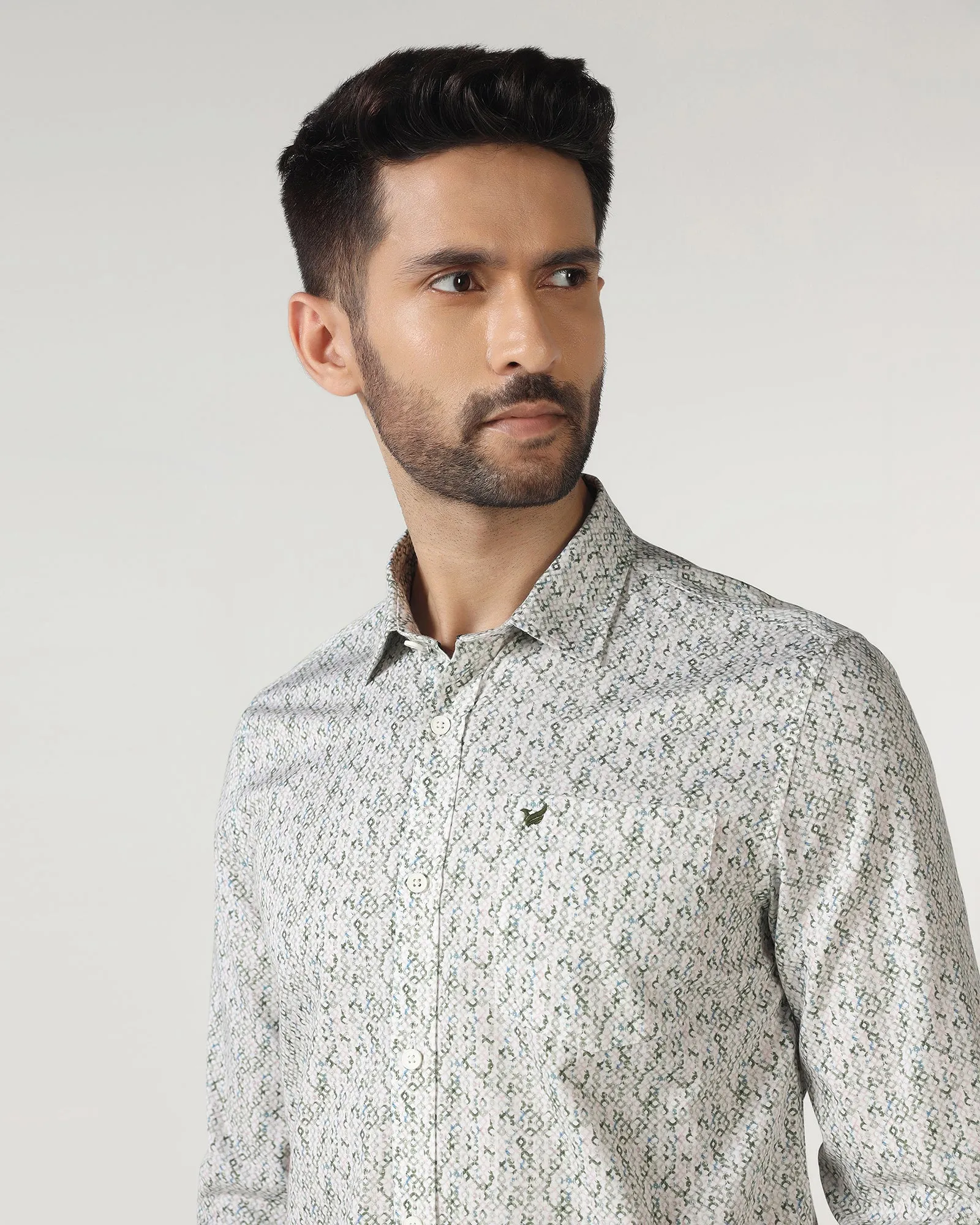 All Purpose Weave Design Fashion staples Green Printed Shirt - Emeric
