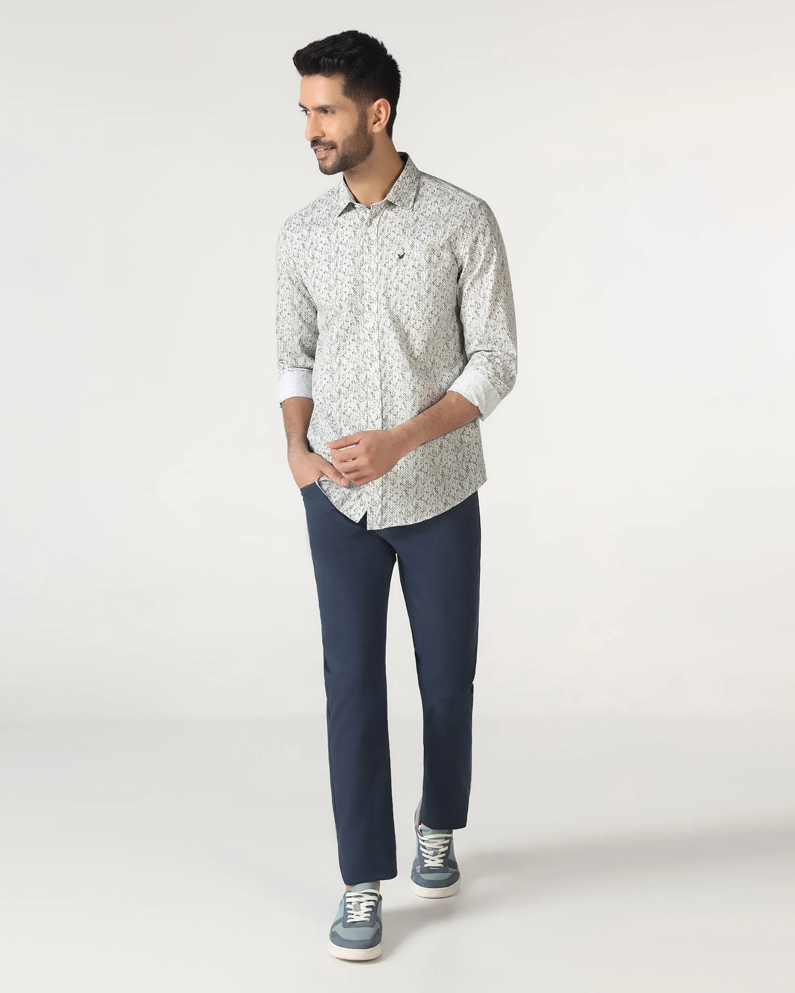 Green Printed Shirt - Emeric Non Iron Fabric Beach Ready