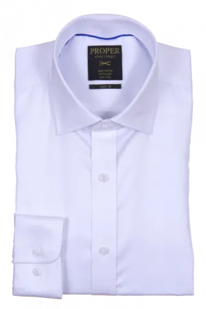 Mature Elegance PROPER SHIRTINGS WHITE SLIM FIT REGULAR CUFF N720SPRX-WHT
