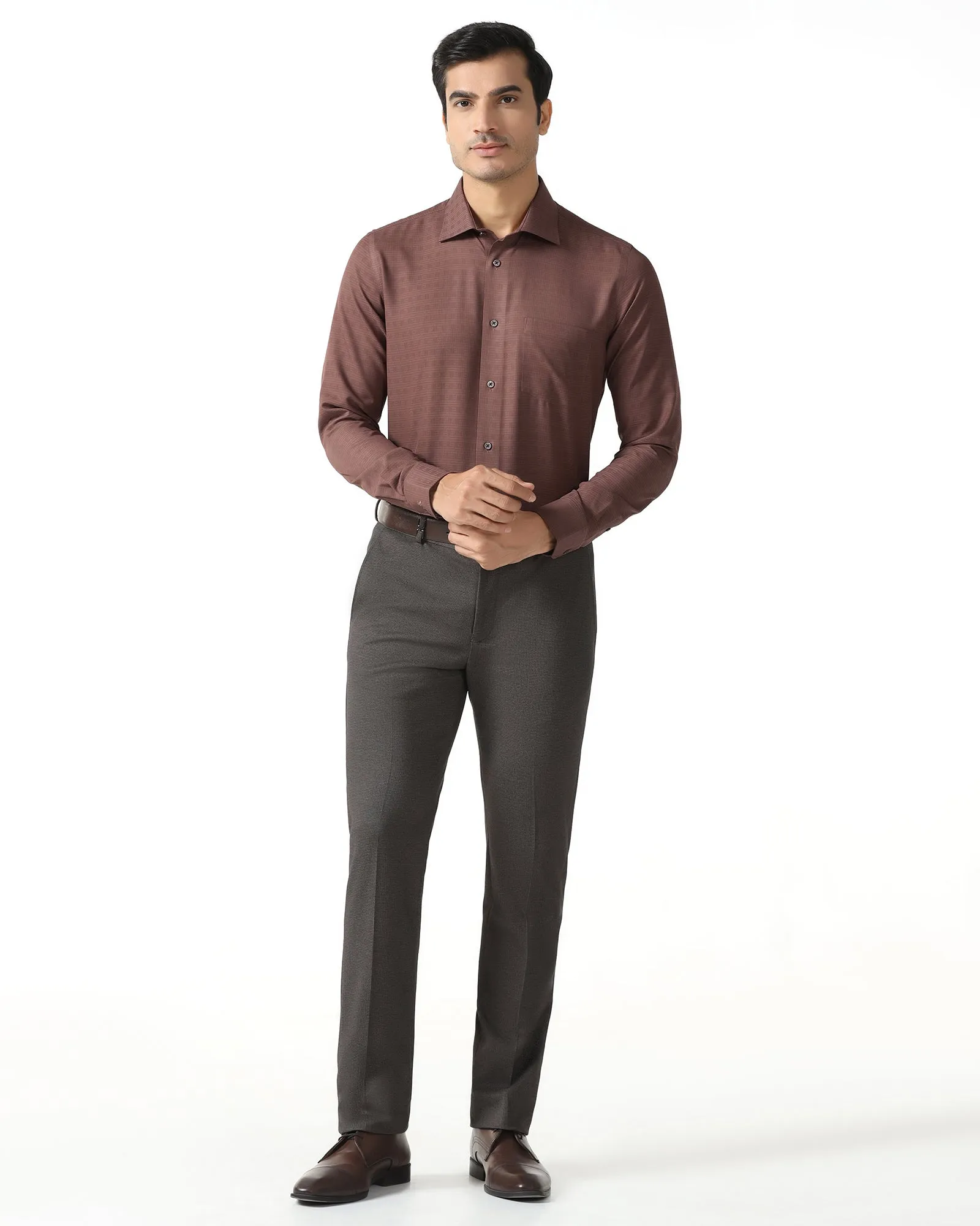 High Density Weave Rust Non Iron Textured Shirt - Reform