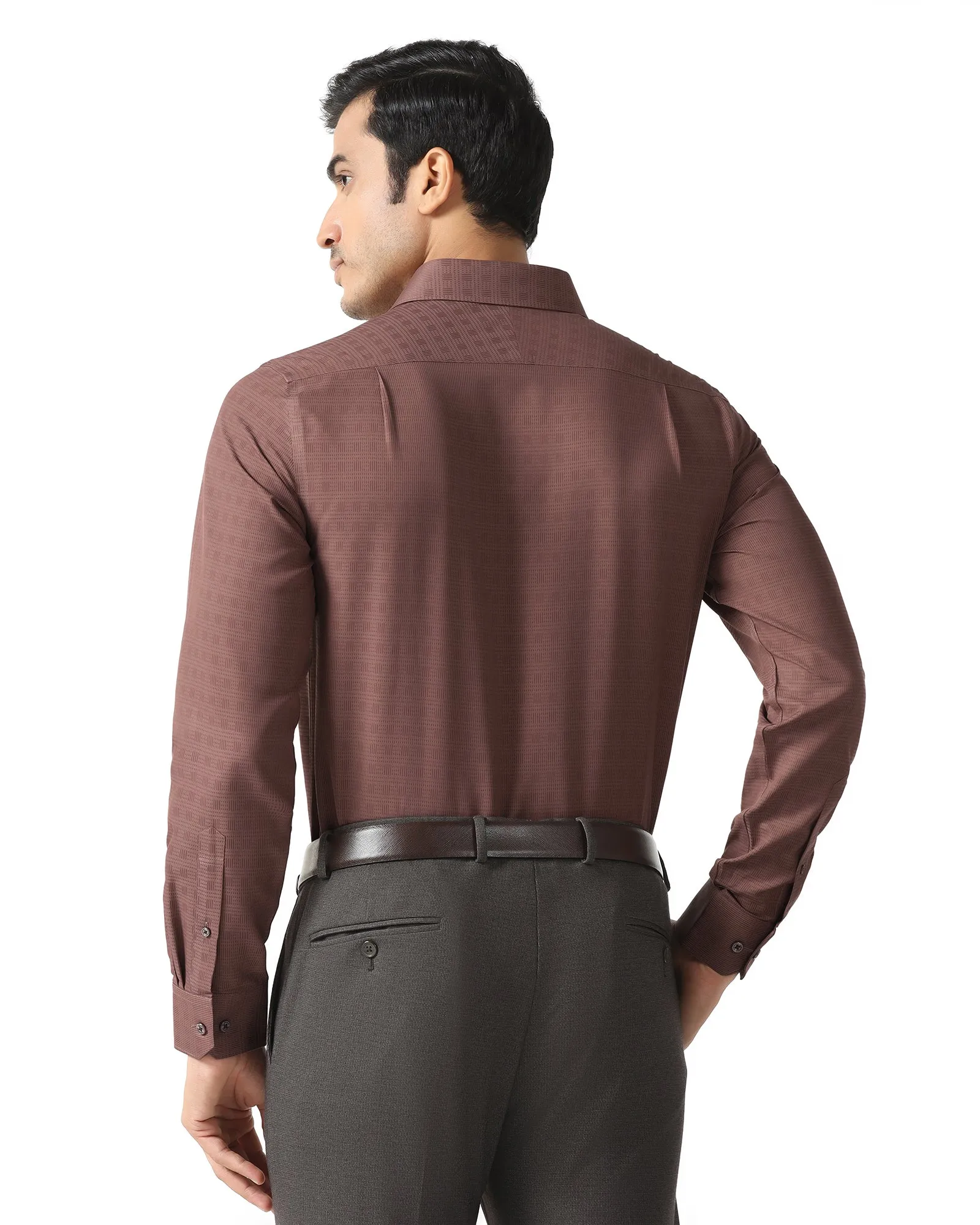 Durable Thread Construction Autumn Look Rust Non Iron Textured Shirt - Reform