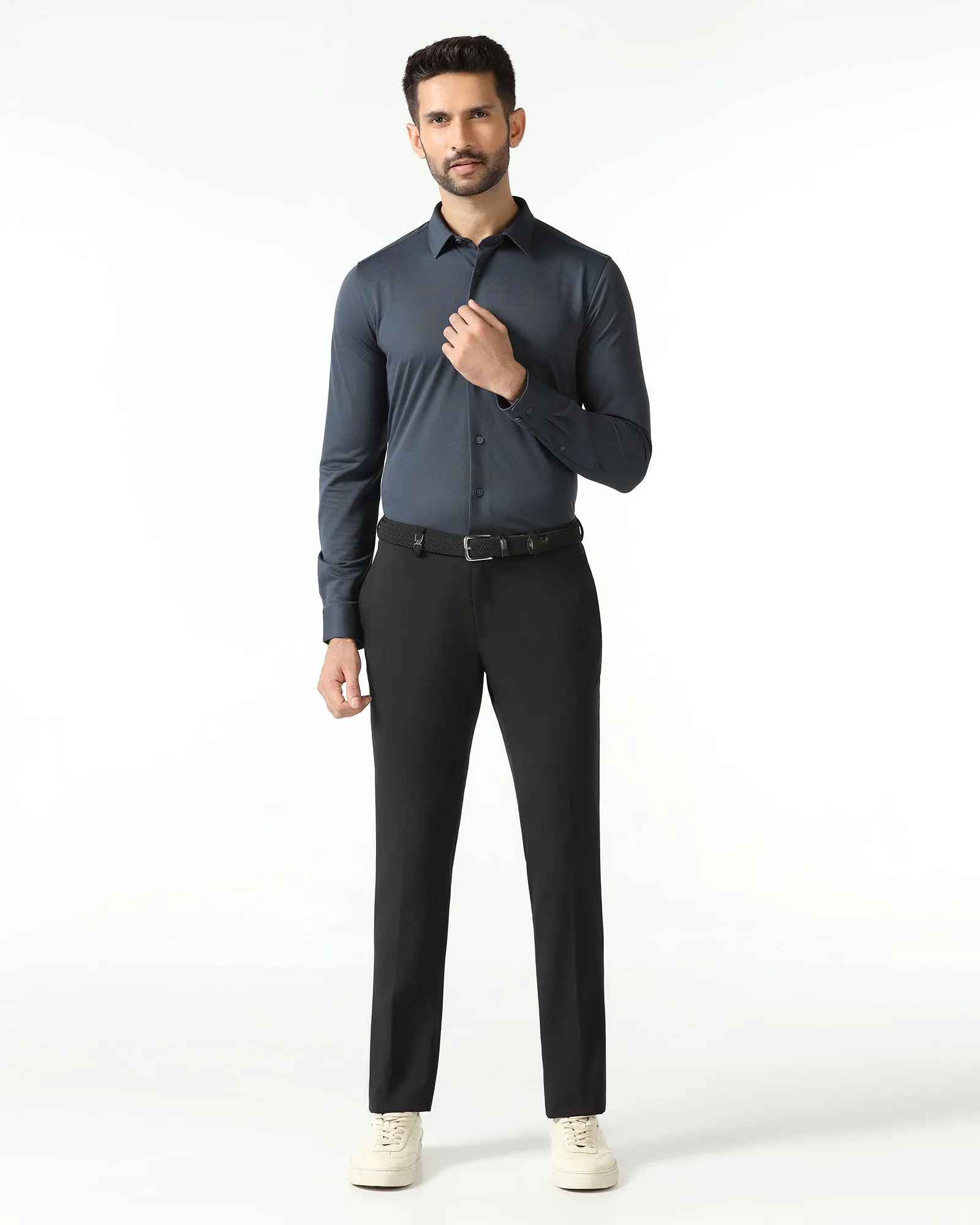 Bold Pattern Charcoal Techpro Stripe Shirt - Keish