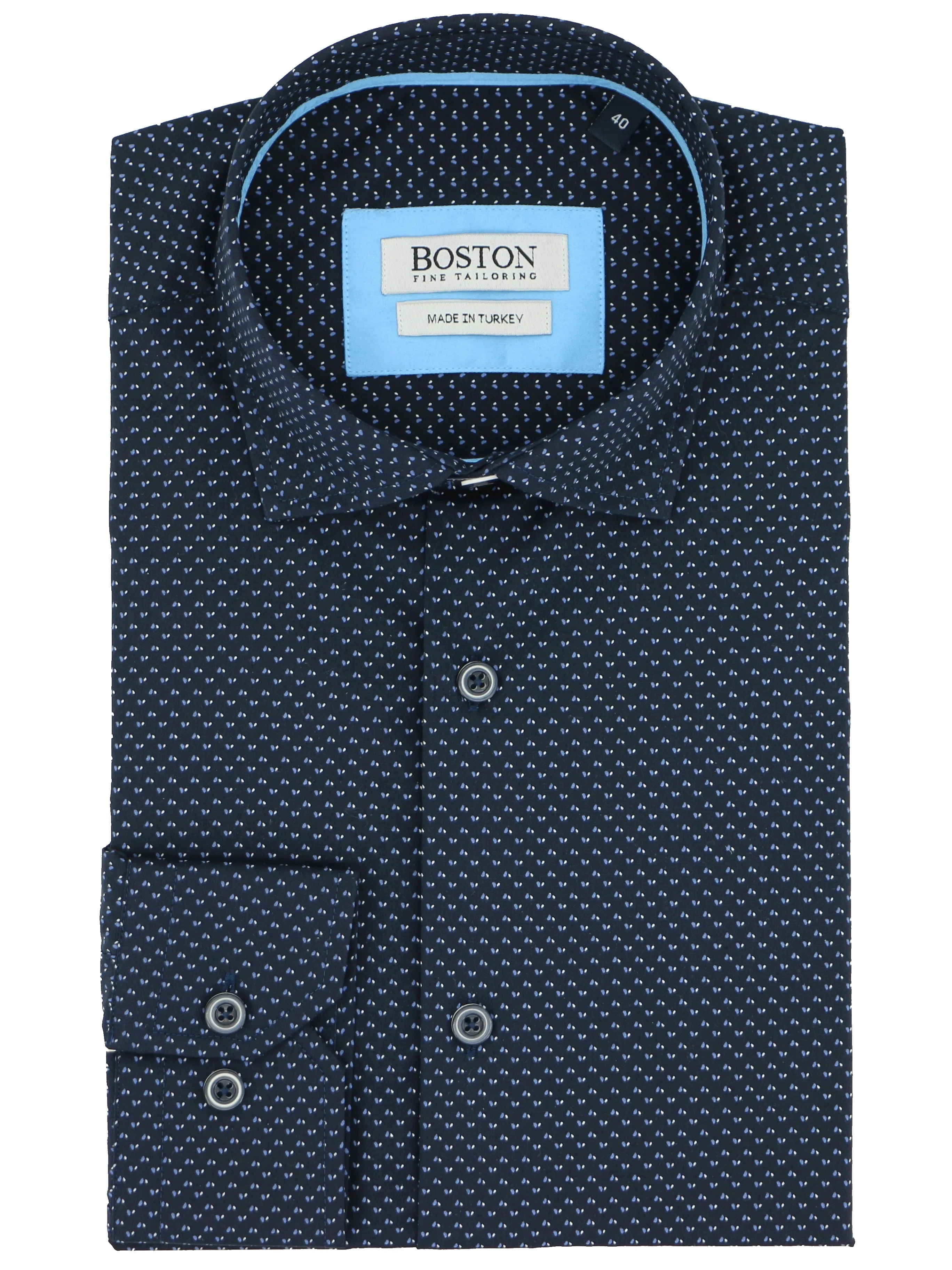 Liberty Casual Navy Light Blue Print Shirt Eco Friendly Material Trendsetter Choice