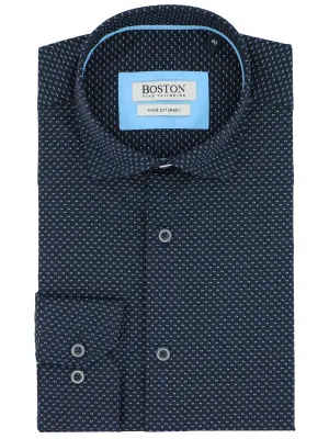 Fade Resistant Formula Contemporary Style Liberty Casual Navy Light Blue Print Shirt