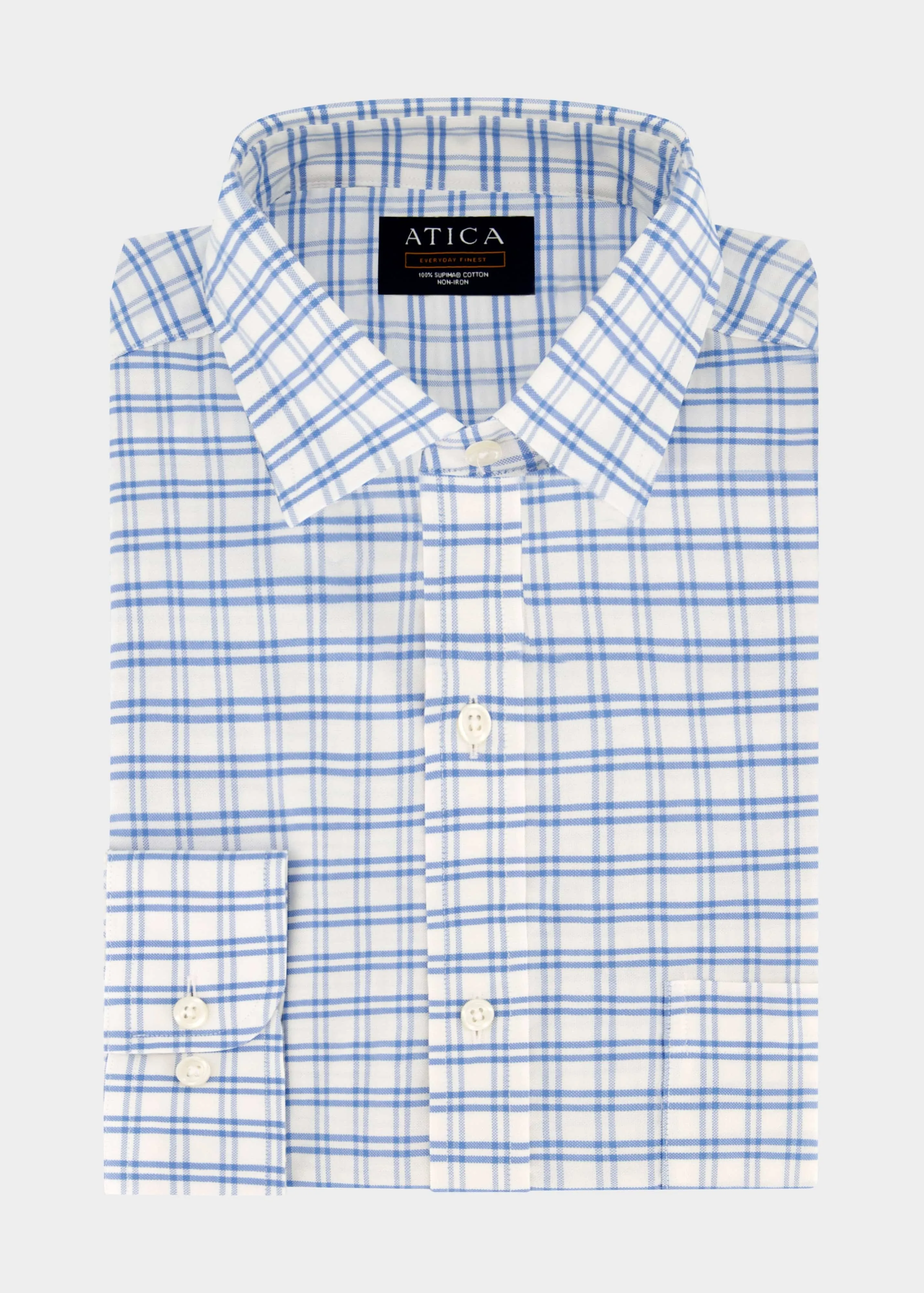 EVERYDAY Light Blue Grid?Shirt Abrasion Resistant Edging