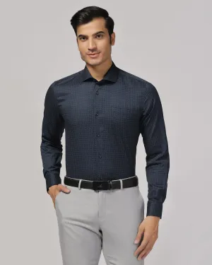 Tall friendly Multi Functional Pockets Temp Tech Formal Navy Printed Shirt - Rafael