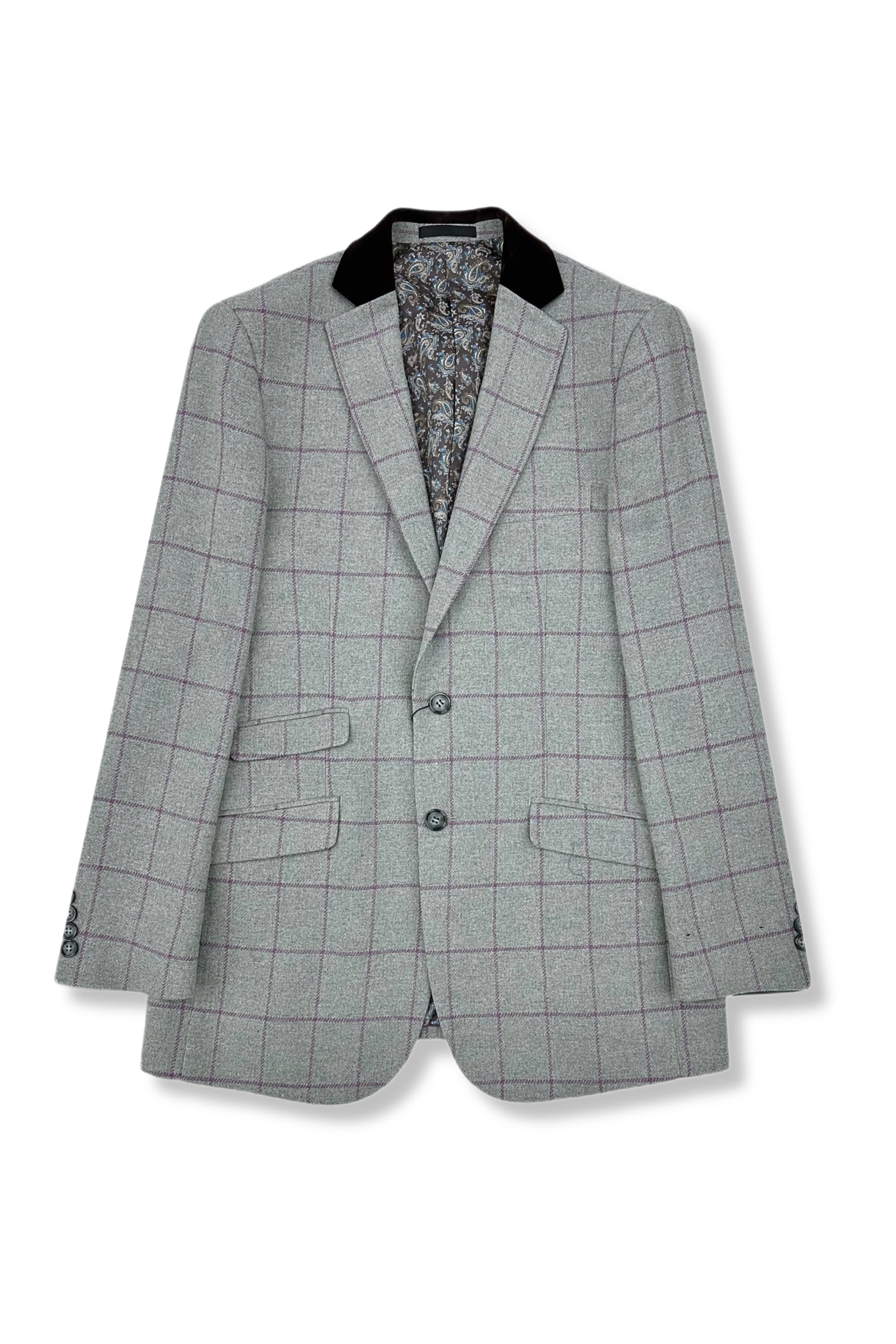 Wind Stop BreathableLining Joper Plaid Wool Blazer