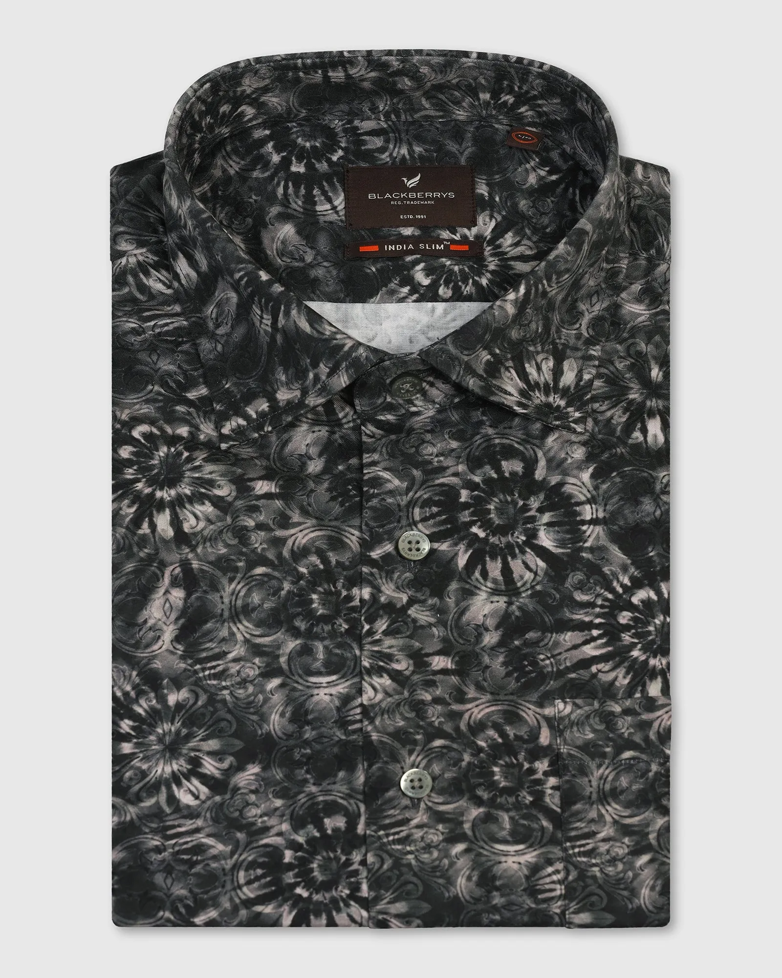 Formal Grey Printed Shirt - Wiper Non Irritating Tags Seamless construction