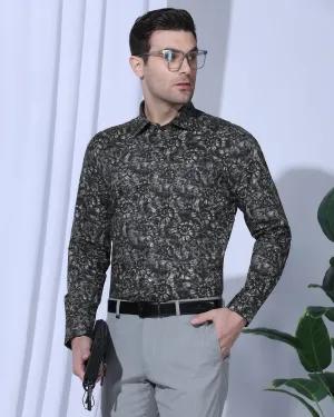 Formal Grey Printed Shirt - Wiper Loose Comfort Odor Control Fabric