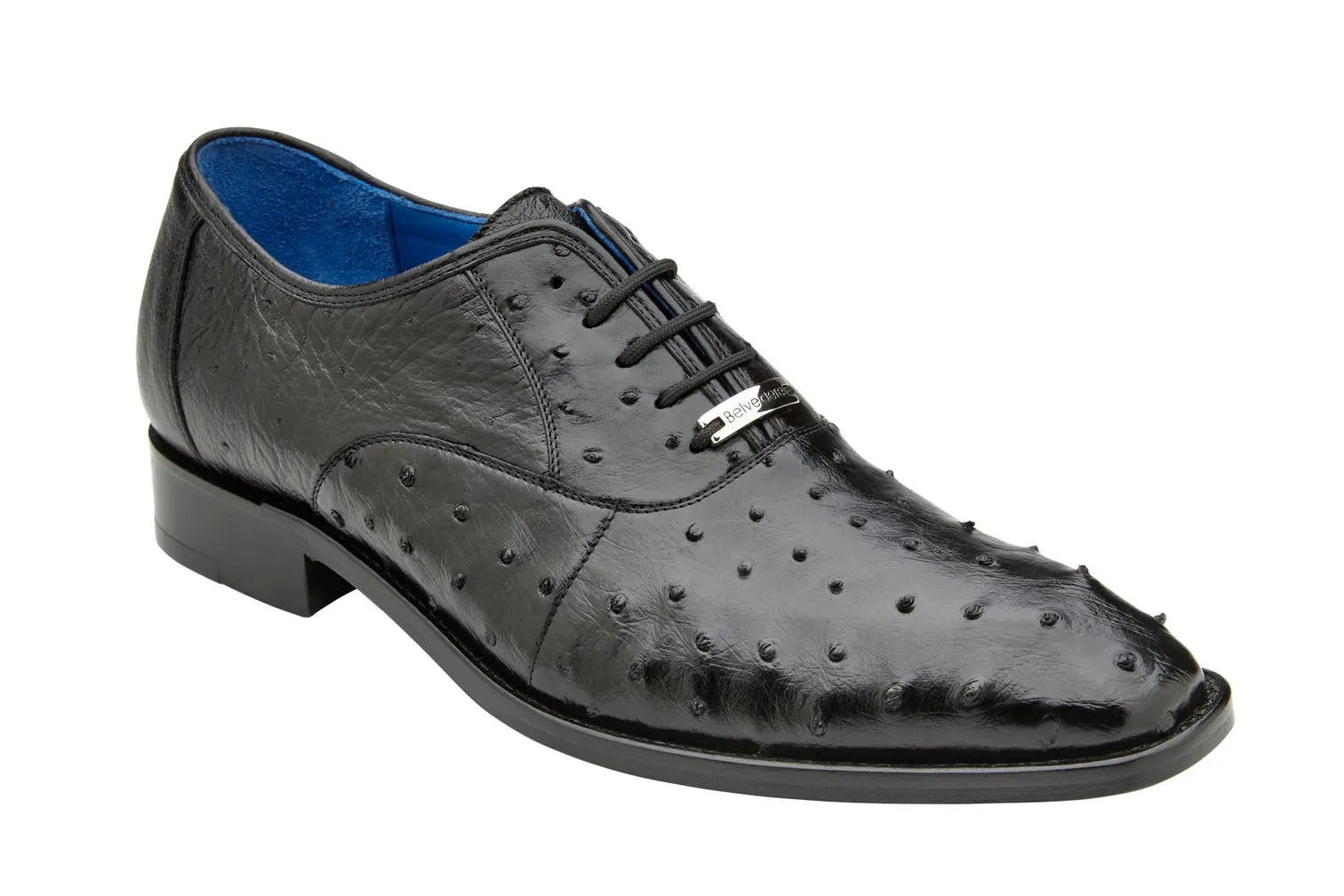 Belvedere - Orlando, Genuine Ostrich Quill Dress Shoe - Black - D01 (IN STORE) (SIZE 8.5, 11.5 and 15 ONLY) Seamless Fit Running Errands