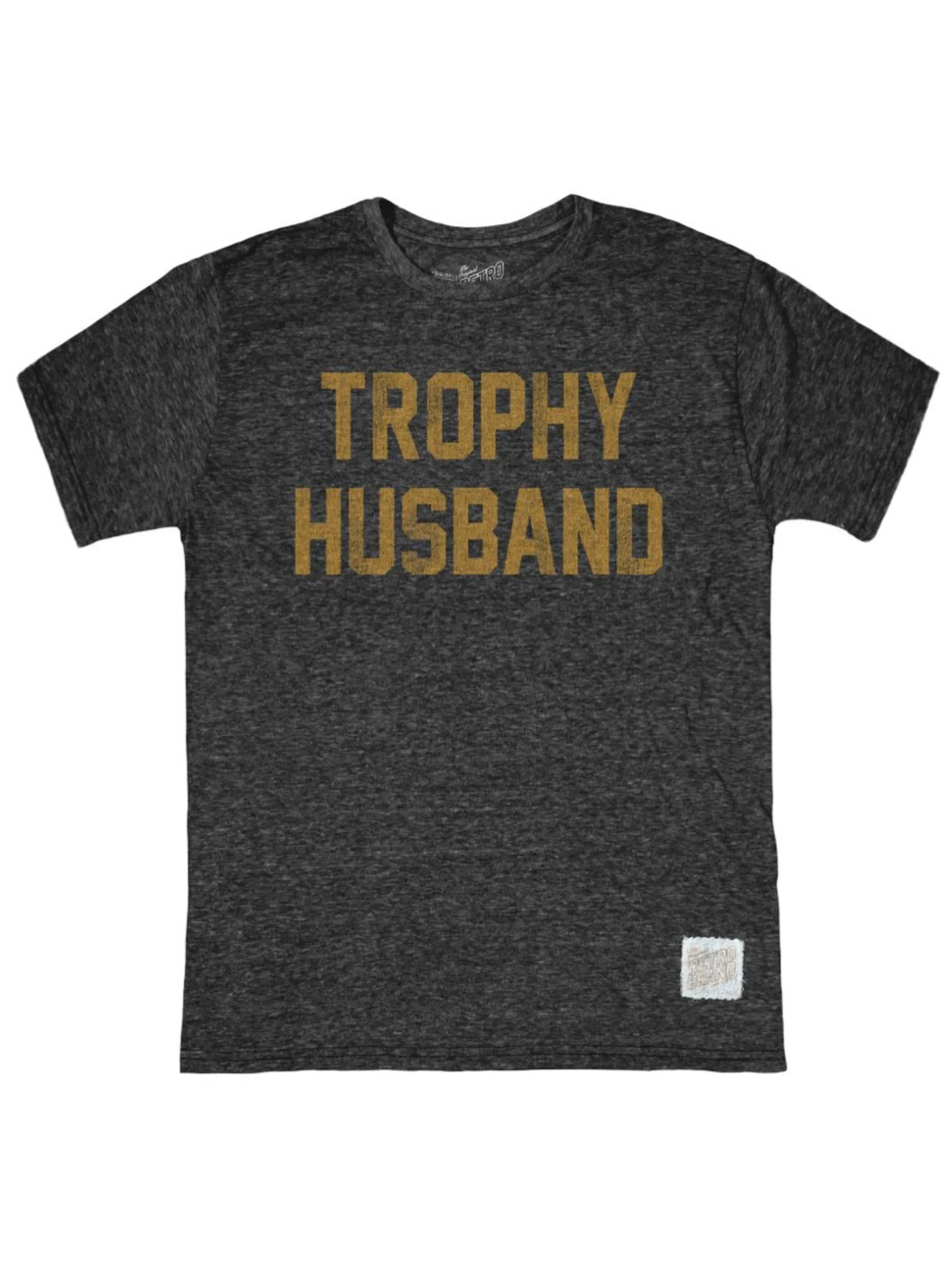 Soft and breathable Trophy Husband Streaky Black T-Shirt