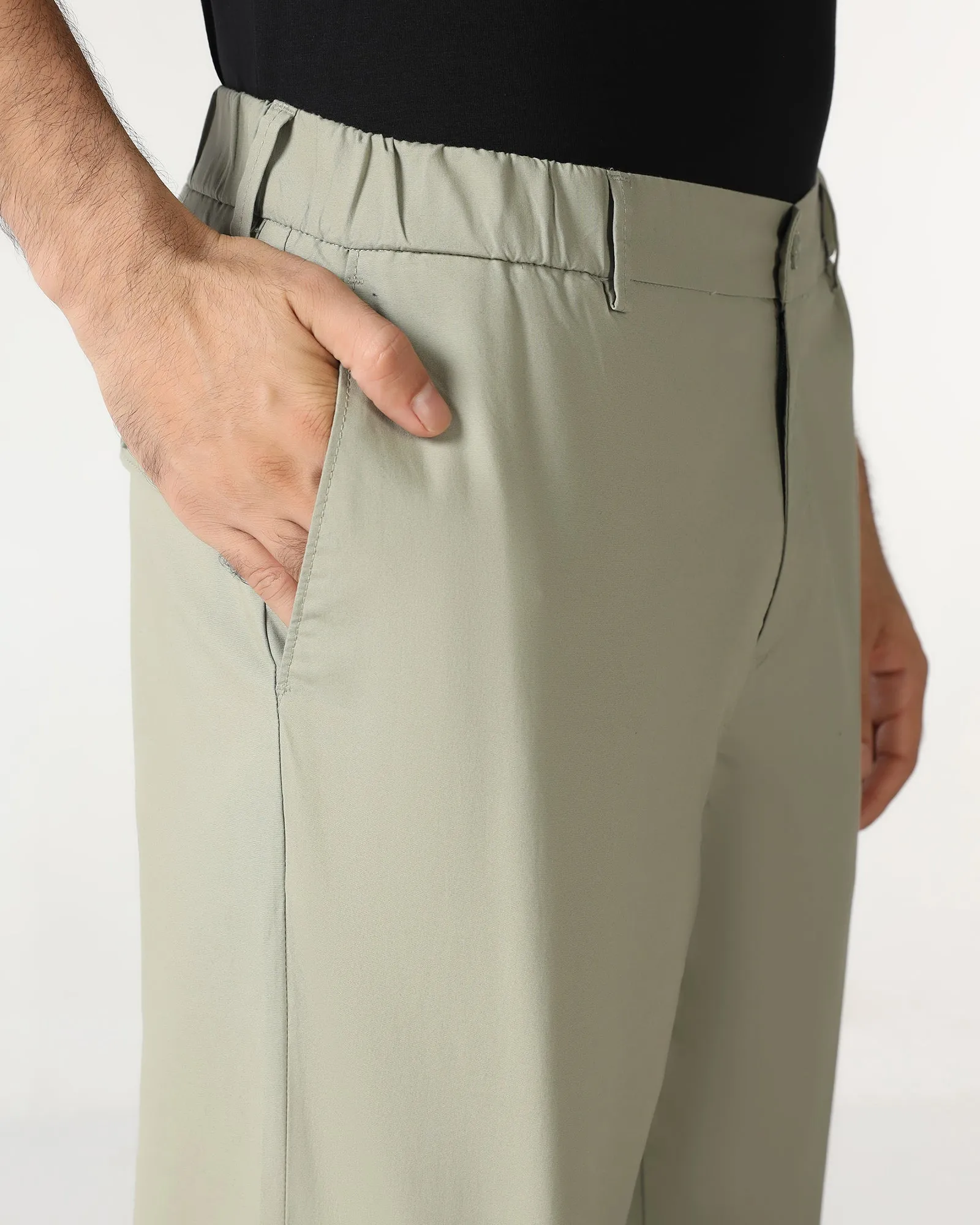 Relaxed Lines Light Olive Solid Khakis - Taurus
