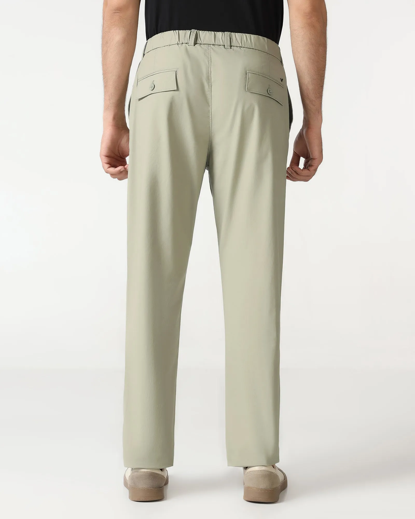 Flexible Design Timeless Look Light Olive Solid Khakis - Taurus