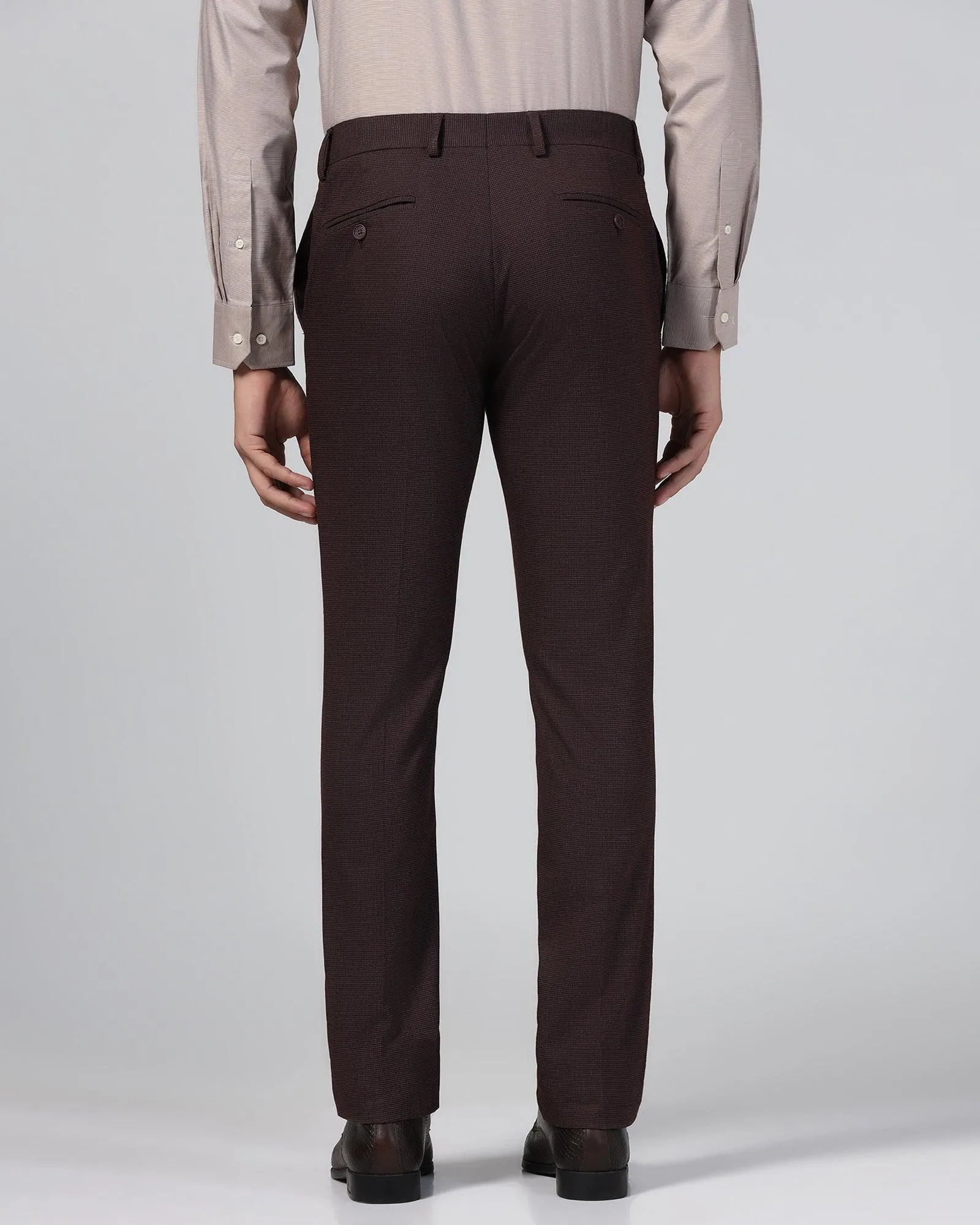 Slim Fit B-91 Formal Wine Textured Trouser - Ford LowProfileStitching