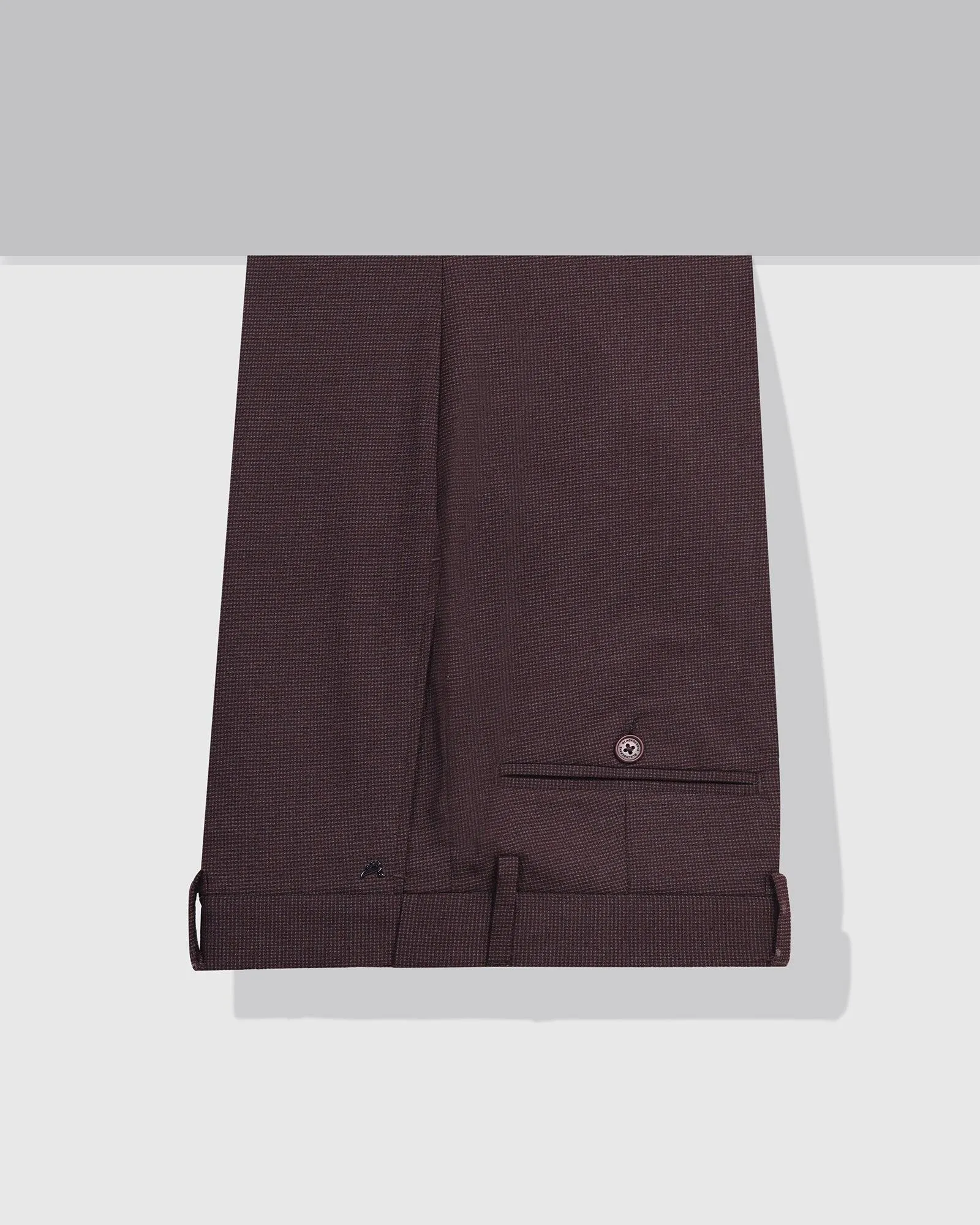 HighRiseWaist Casual Performance Slim Fit B-91 Formal Wine Textured Trouser - Ford