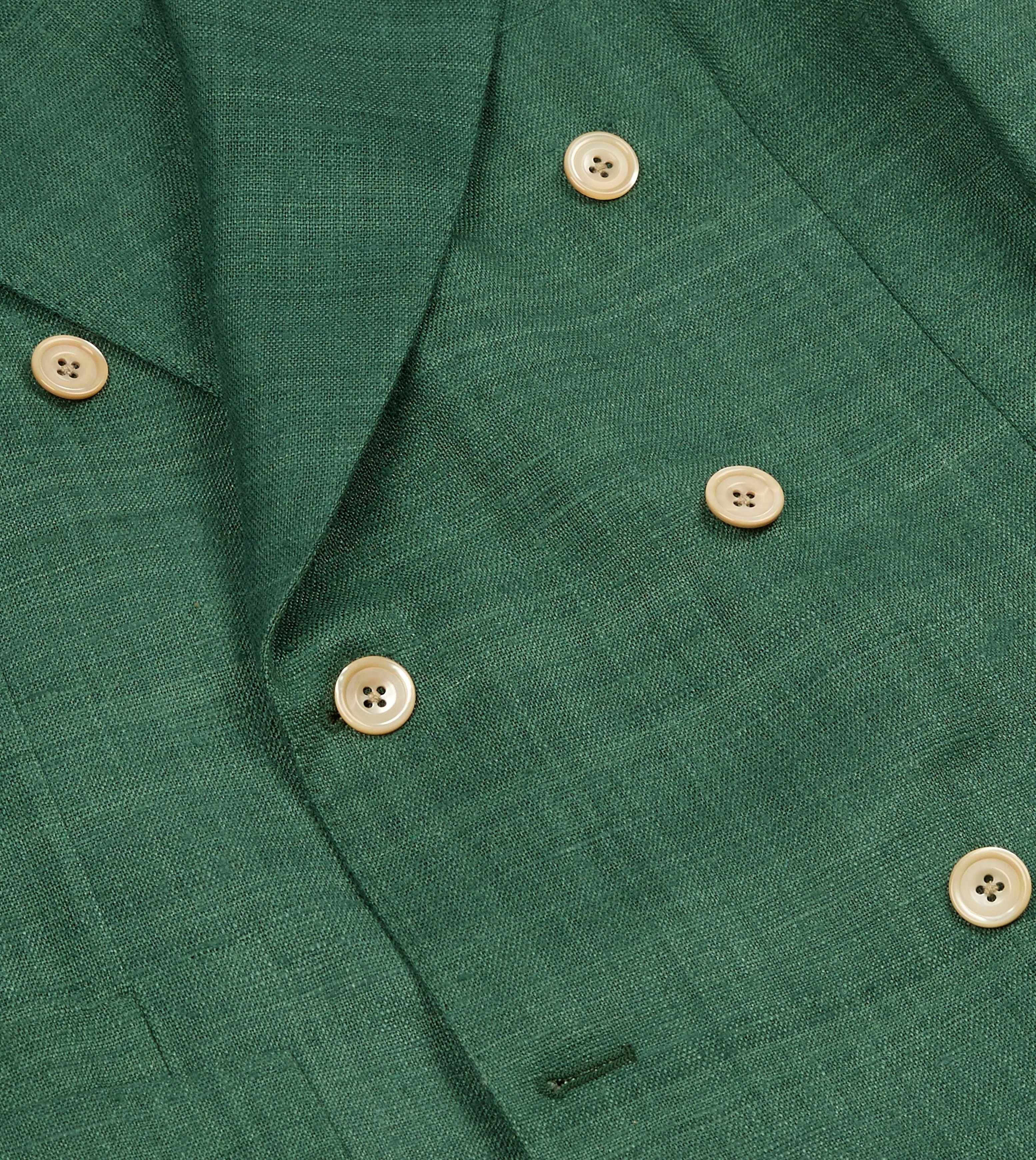 DoubleLayeredEdges Green Tussah Silk Double-Breasted Evening Jacket