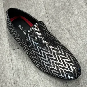 Ergonomic Heel Cup Nature Walk Exclusive Formal Dress Shoe Silver / Black B2383