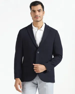 Formal Navy Textured Blazer - Caron Seamless Technology Flex Fit Fabric