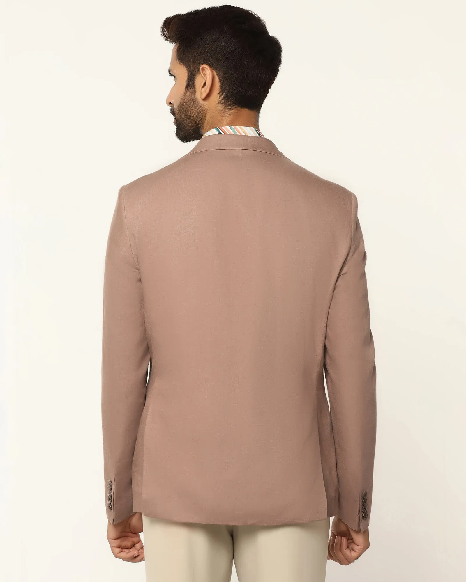Formal Peach Solid Blazer - Gravity Multi Layer Option