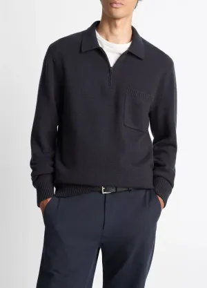 Long Sleeve Zip Front Polo OdorControlTech ElasticWaistband