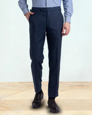 Comfortable Fit Look Stretch Panels Dugdale Navy Blue Wool Flannel