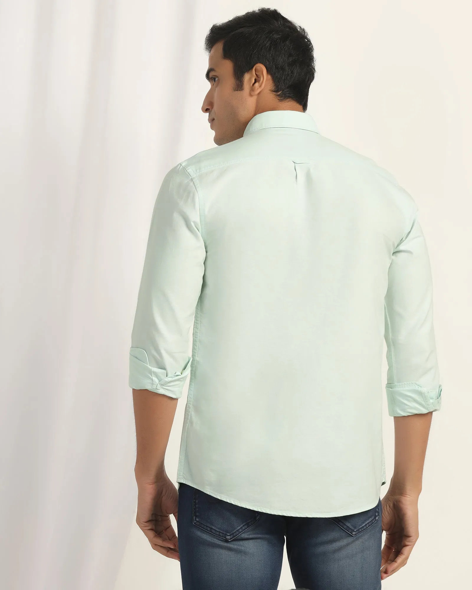 Weekend Adventure Fall Fashion Casual Mint Solid Shirt - Solly