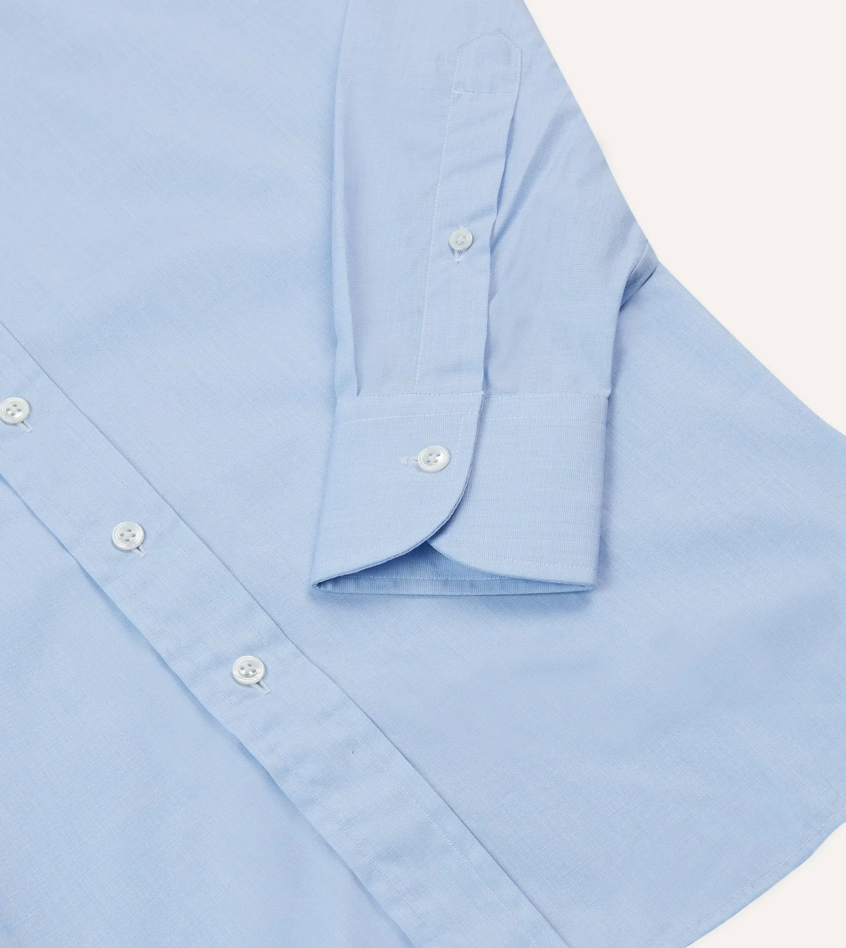 Sky Blue Cotton Spread Collar End-on-End Poplin Shirt Weekend Vibes