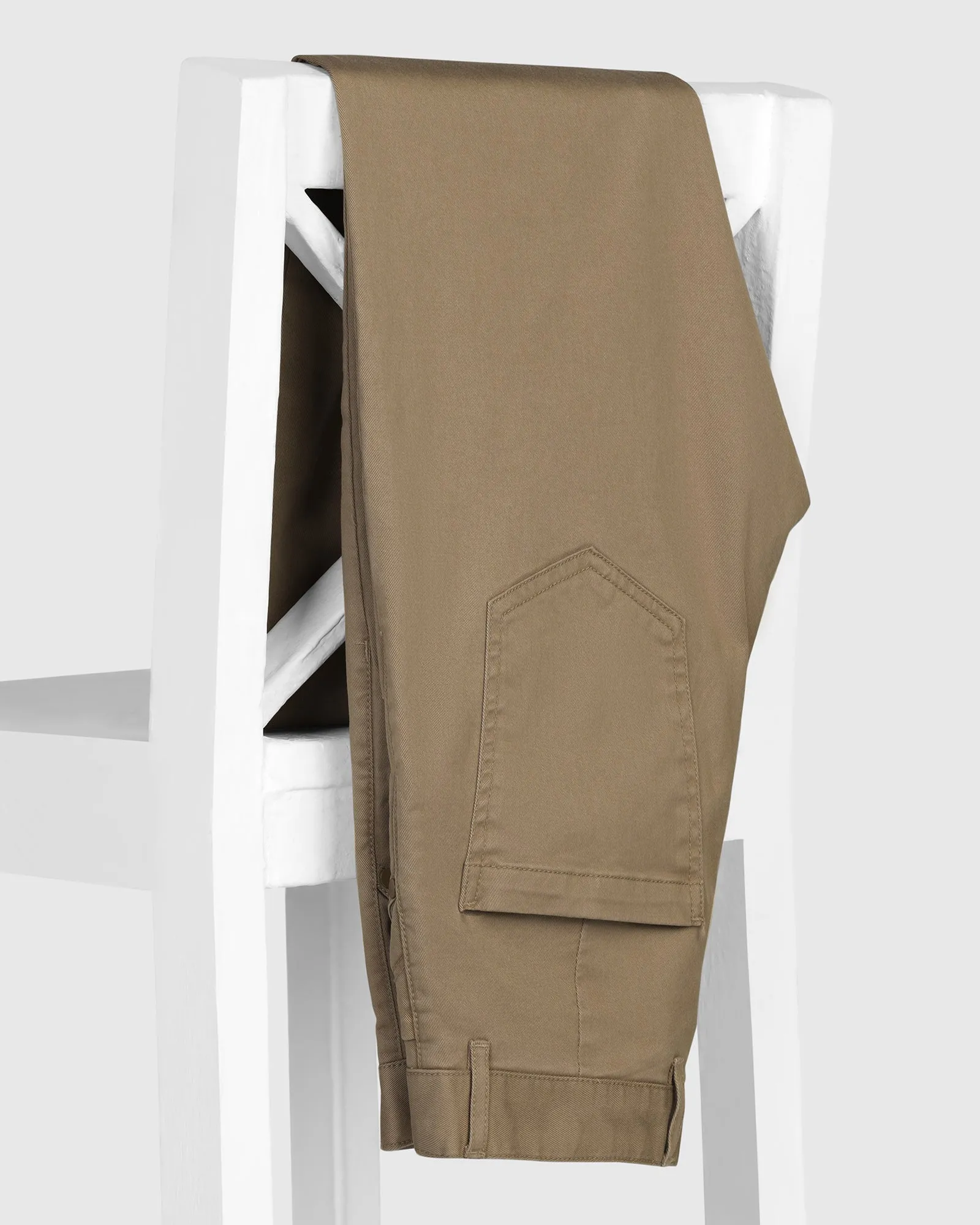 Slim Comfort B-95 Casual Khaki Solid Khakis - Silvet Flat Lock Stitching Compact Storage