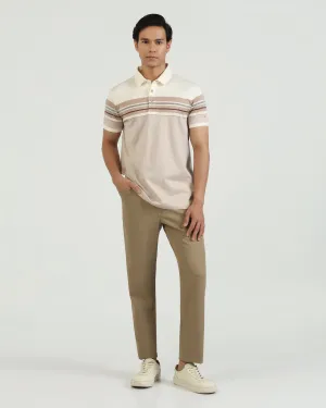 Trendy Look Ready For Action Slim Comfort B-95 Casual Khaki Solid Khakis - Silvet