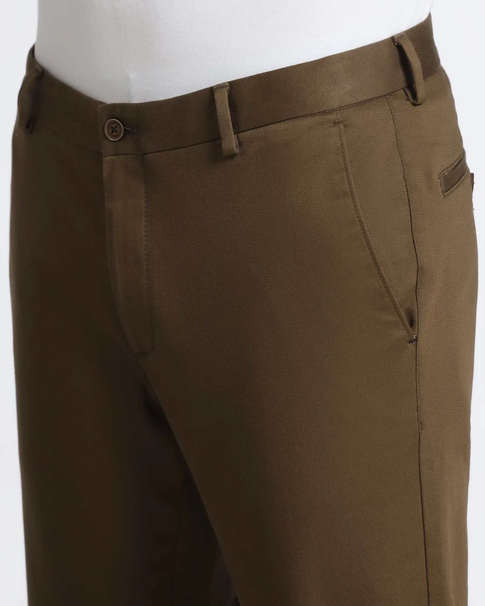 Chilly Day Wear Anti Pilling Treatment Tobacco Brown Textured Khakis - Brook