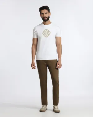 Convertible legs Tobacco Brown Textured Khakis - Brook