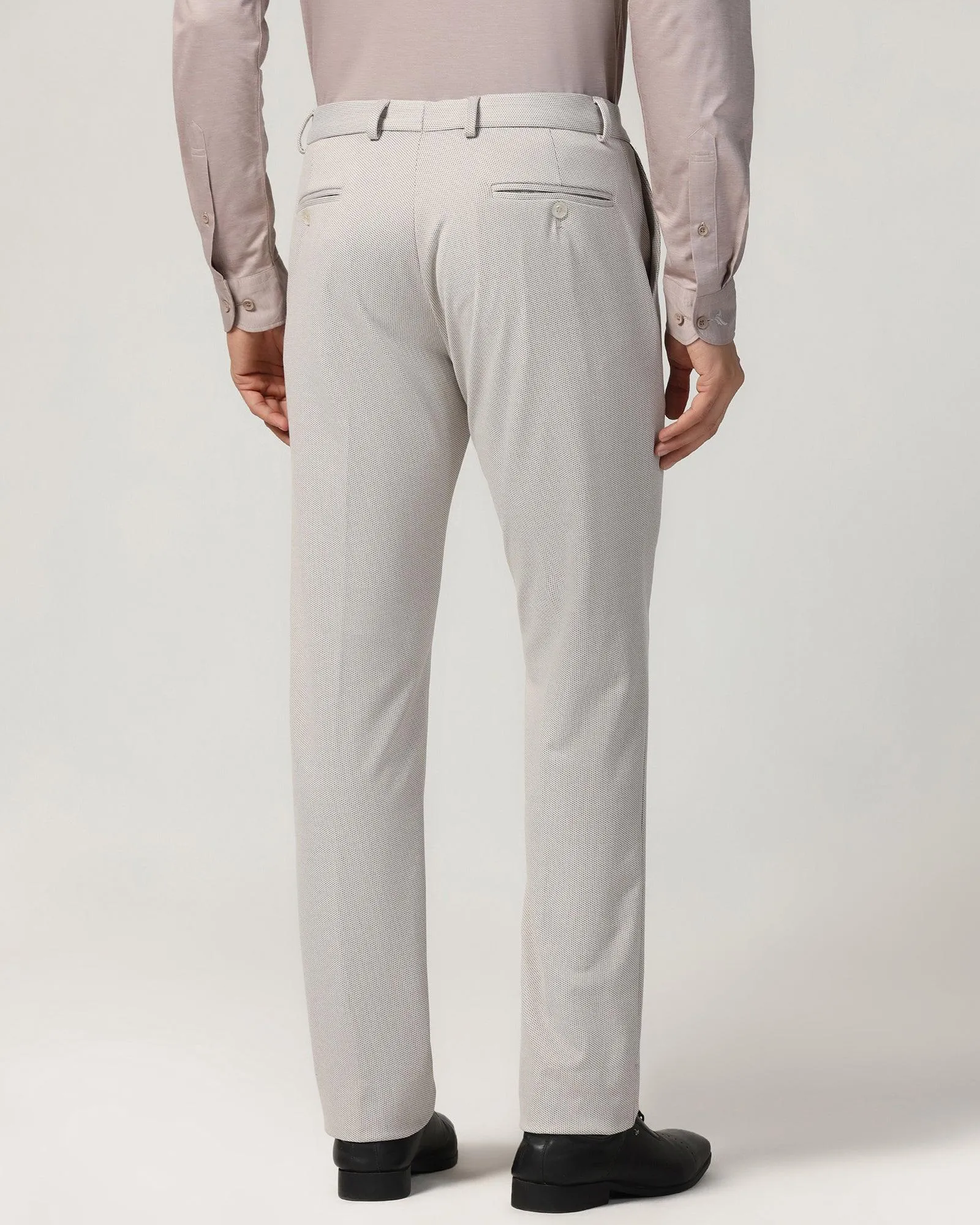 Slim Fit B-91 Formal Beige Textured Trouser - Hummer No Chafe Performance Design